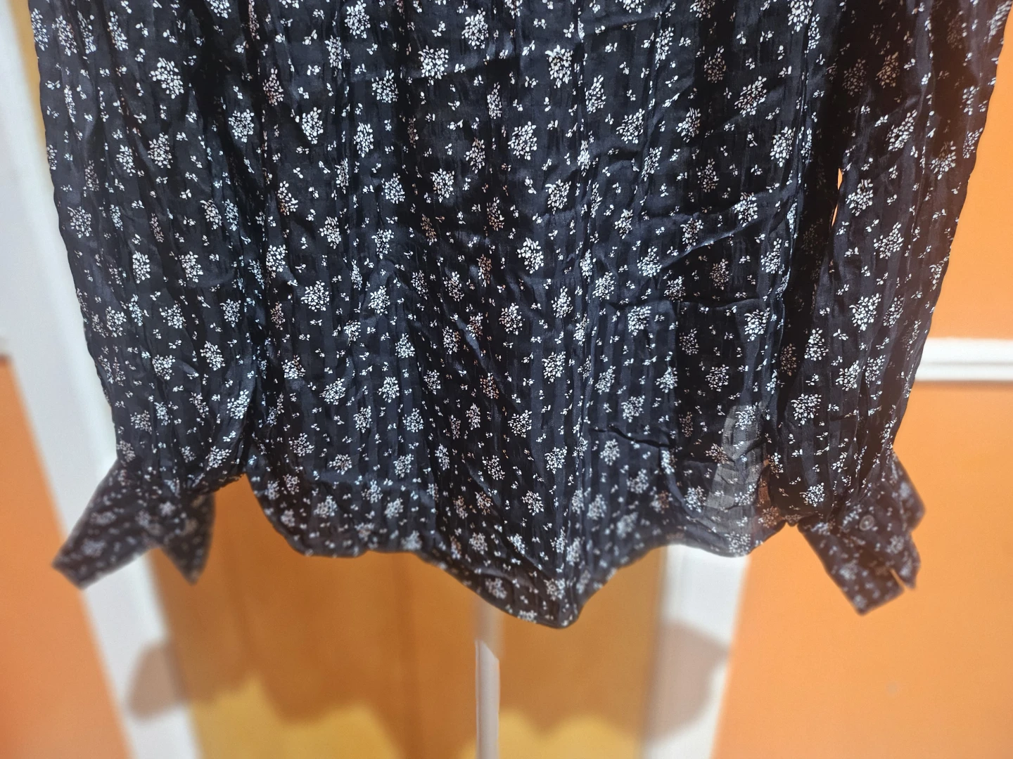 Madewell Black Floral Print Button-Up Shirt XS - photo 4