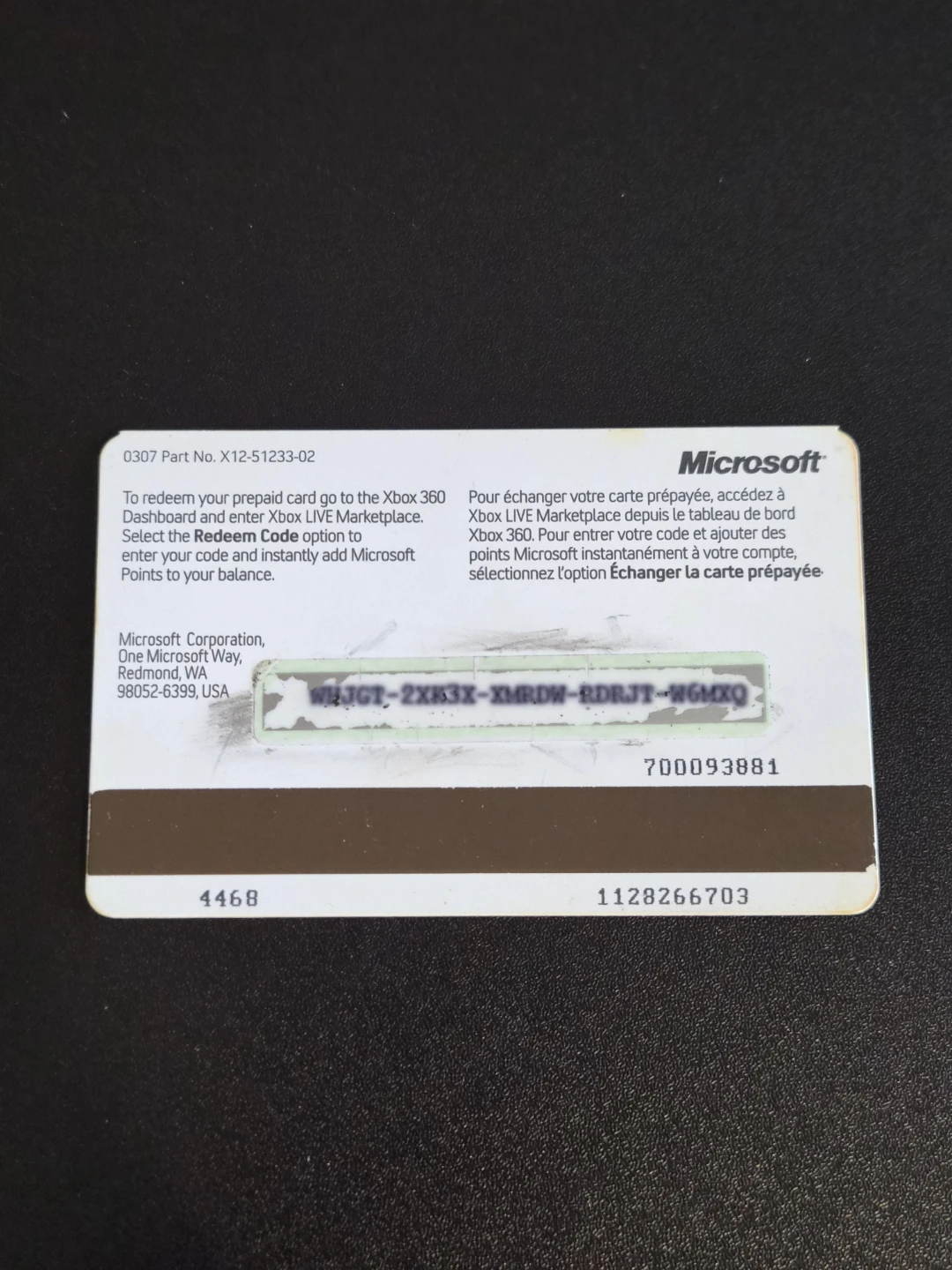 Read Bio | (USED) Xbox (360) Live 1400 Microsoft Points Card - photo 2