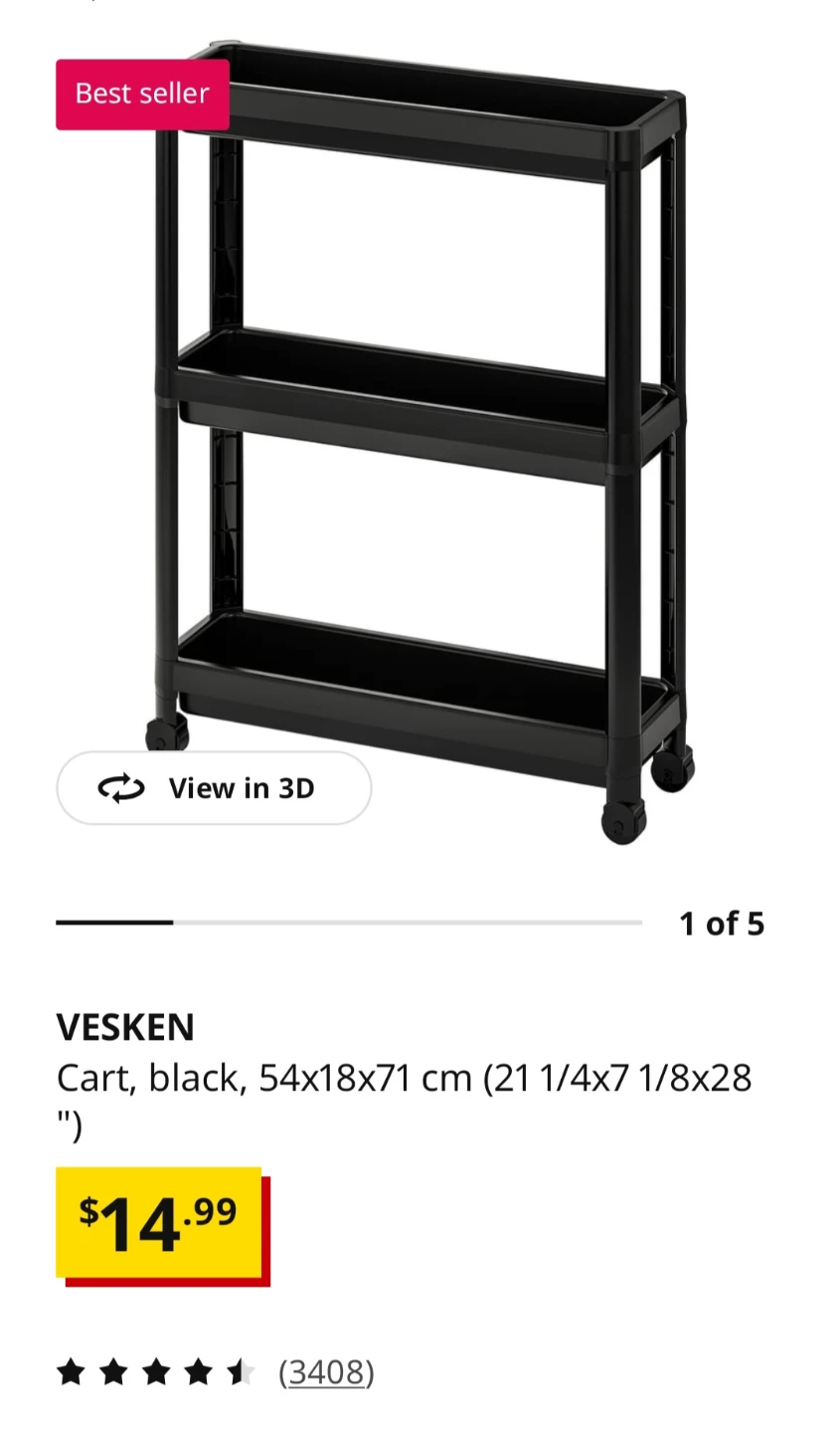 IKEA VESKEN Cart, Black