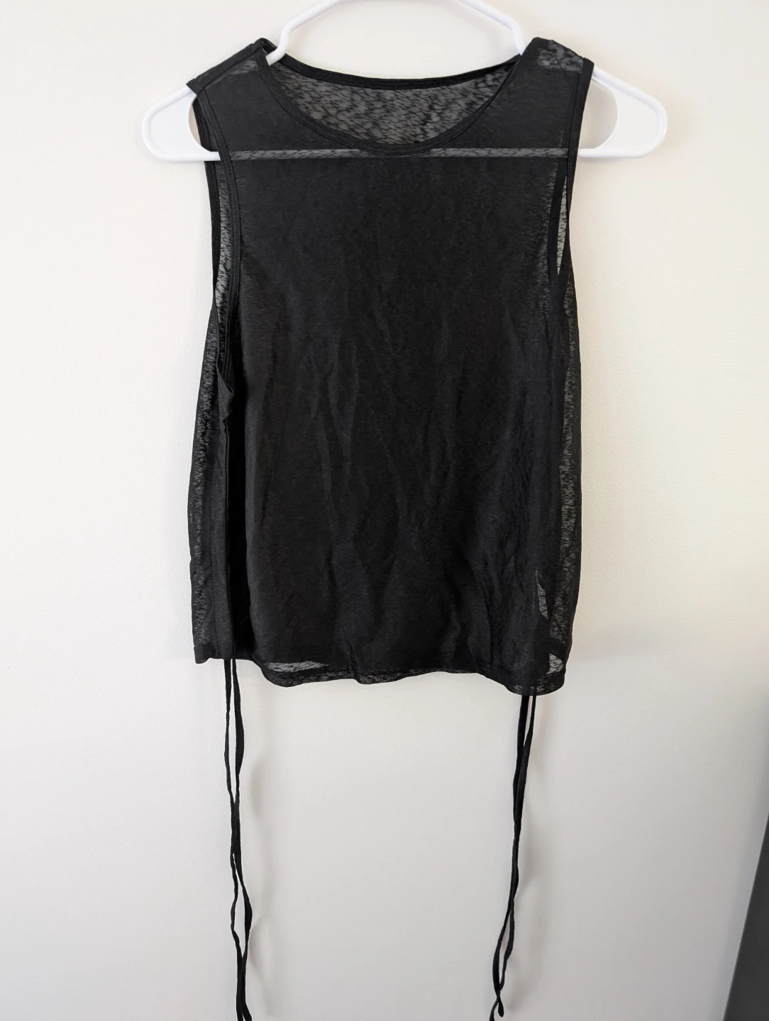 SHEIN Black Mesh Tank Top Sexy Sheer See Through Top 19" ptp
