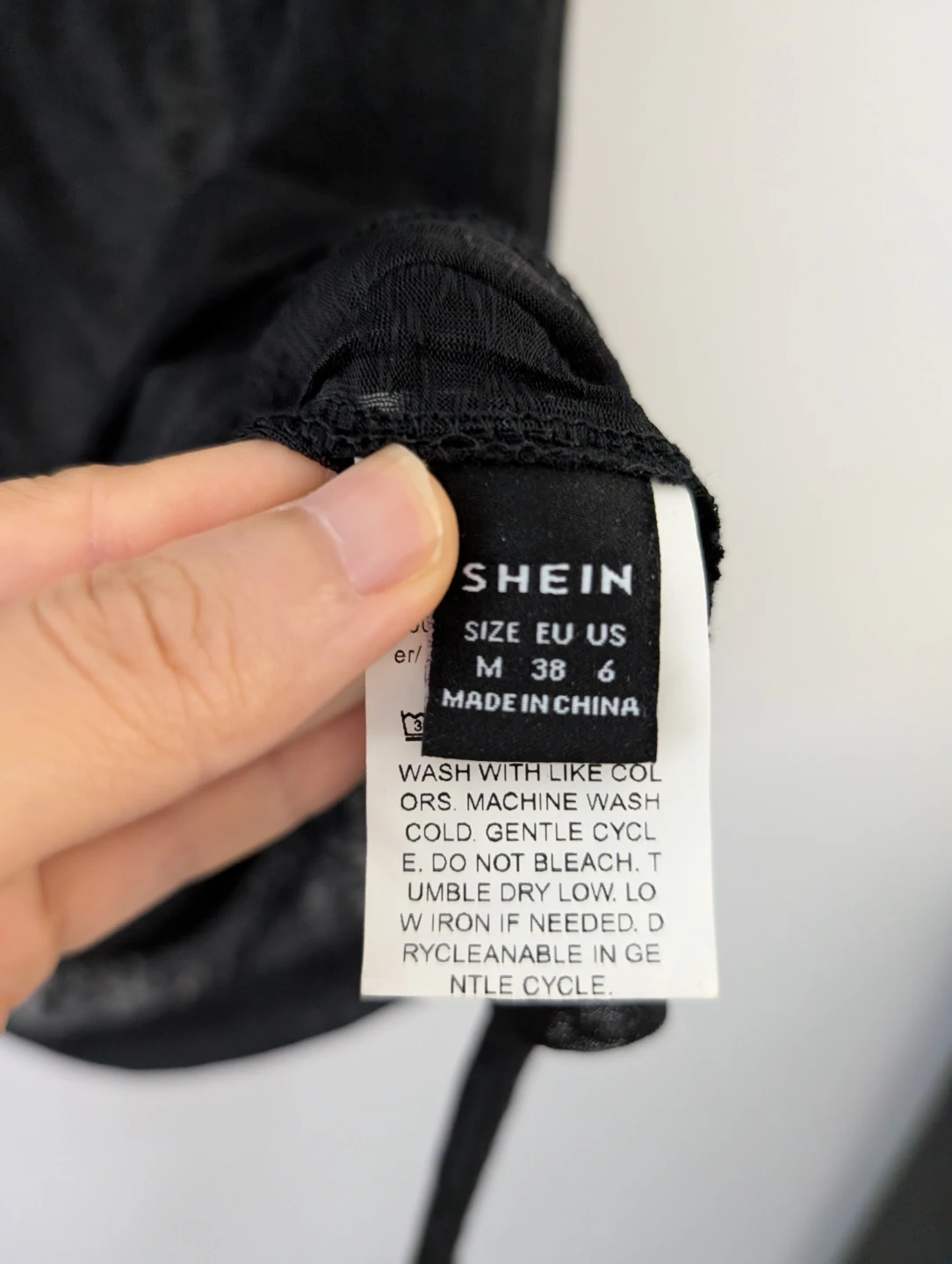 SHEIN Black Mesh Tank Top Sexy Sheer See Through Top 19" ptp - photo 3