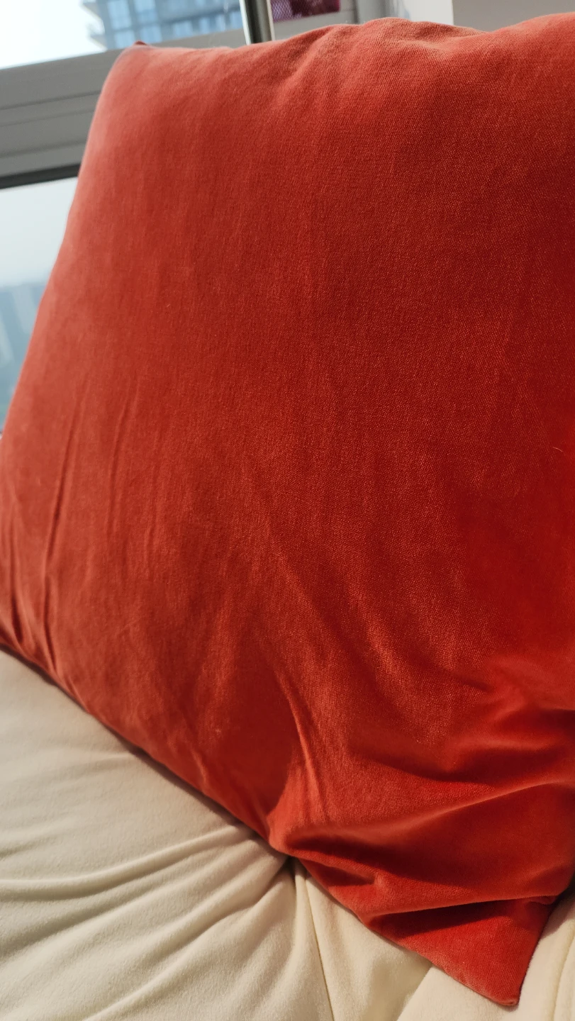 IKEA SANELA 20x20 Velvet Cushion & Cover - Orange - photo 2