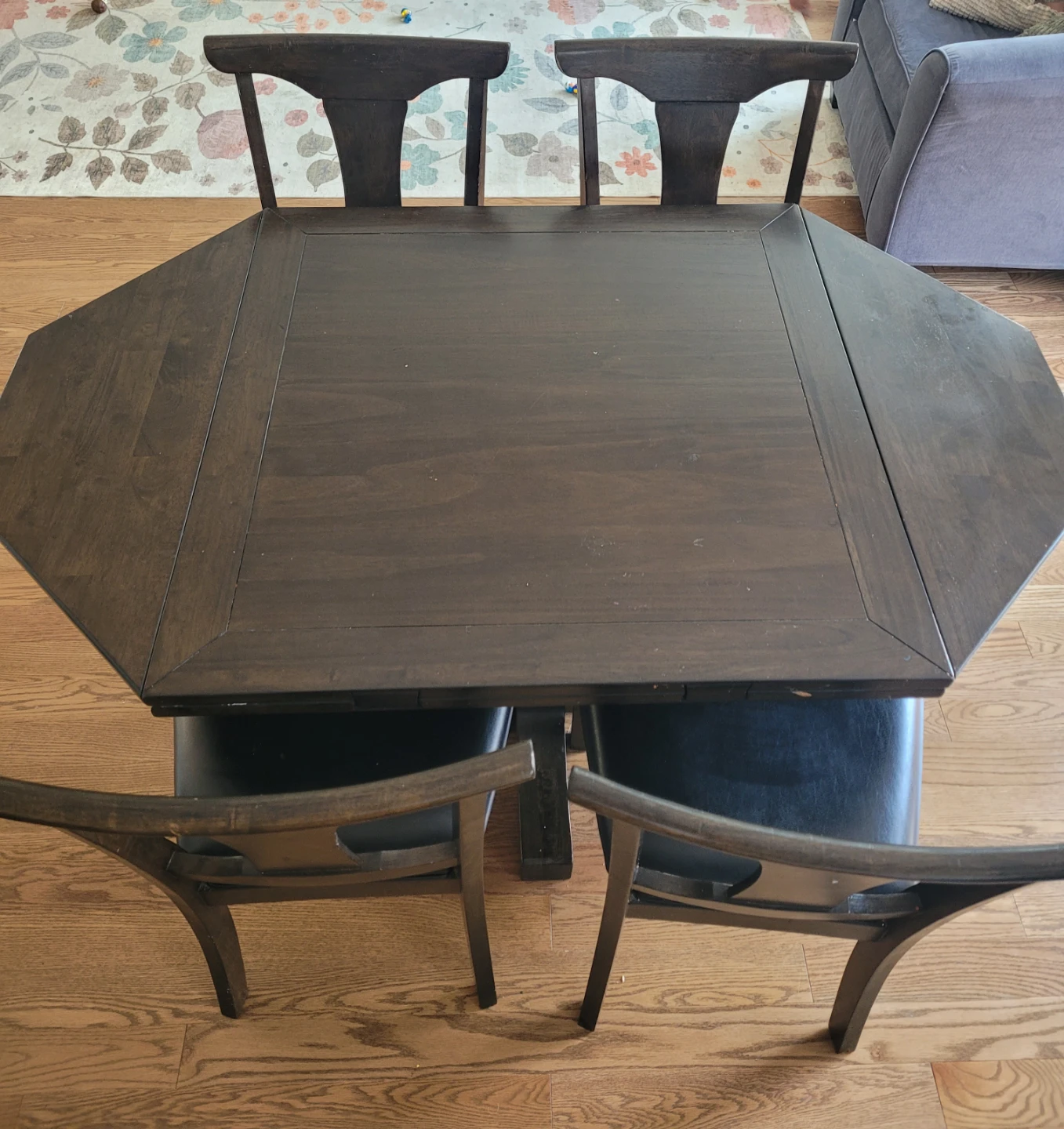 Dark Wood Dining Table and 4 Chairs - photo 2