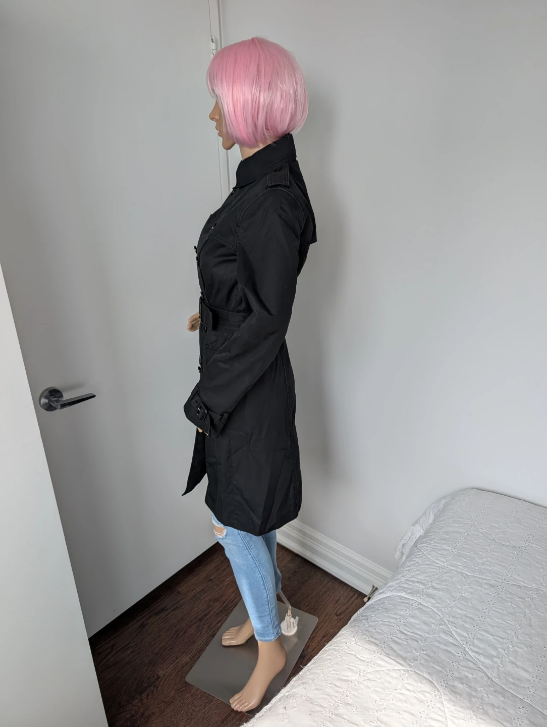 Banana Republic Black Double-Breasted Trench Coat - photo 3