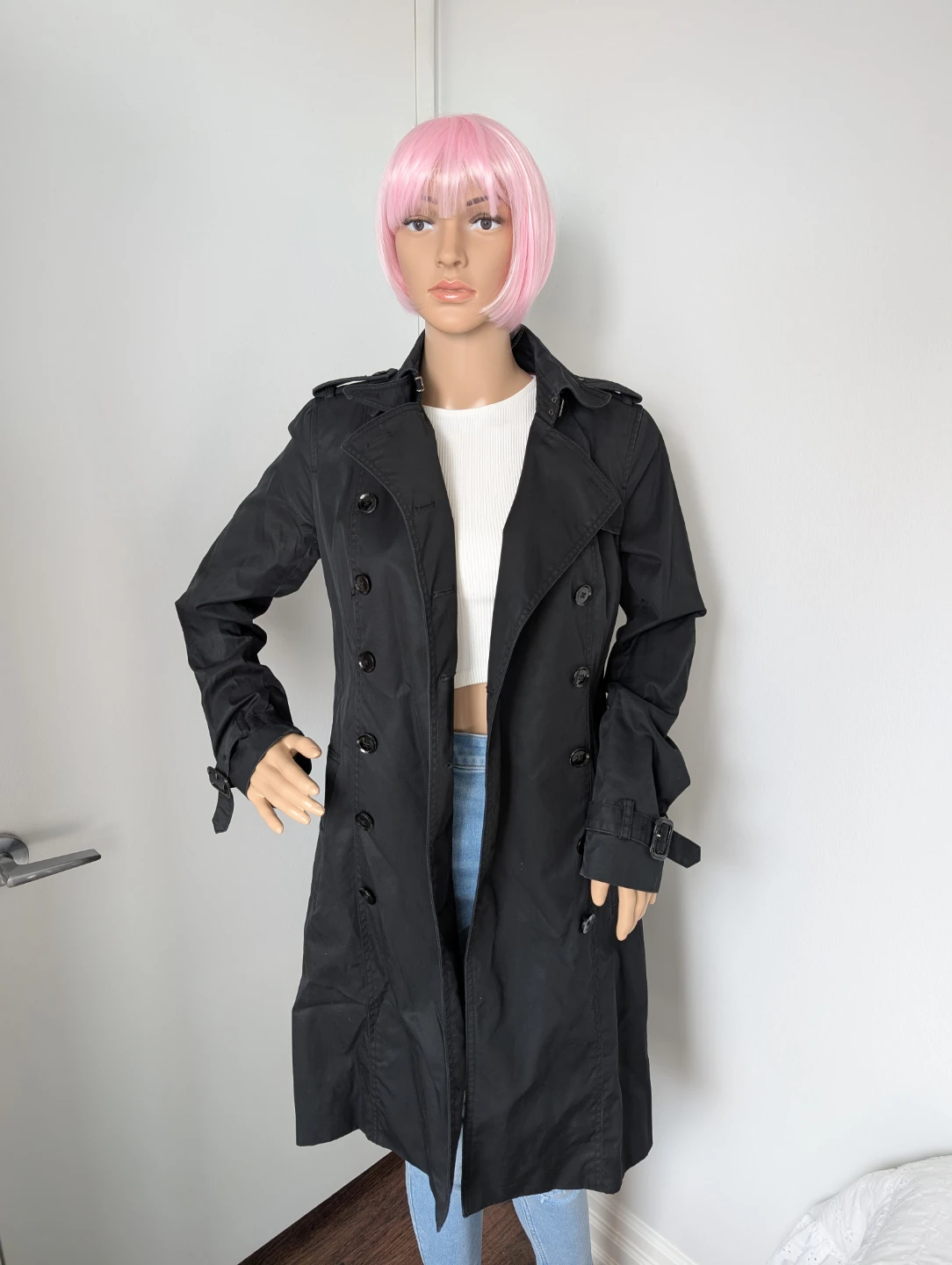 Banana Republic Black Double-Breasted Trench Coat - photo 5