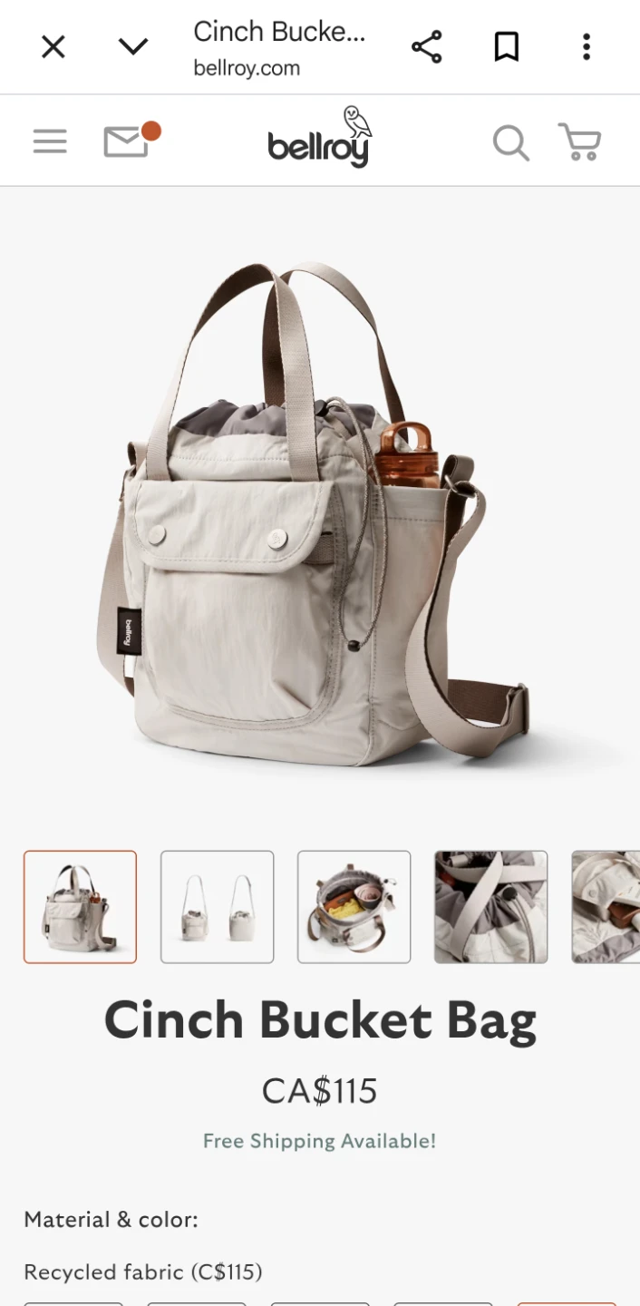 Bellroy Cinch Bucket Bag 9L - Like New
