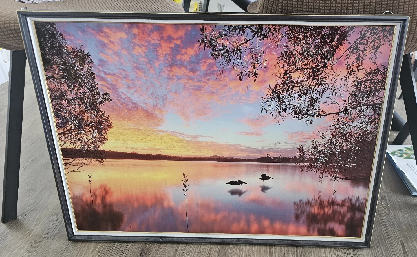 Framed Sunset Landscape Art Print