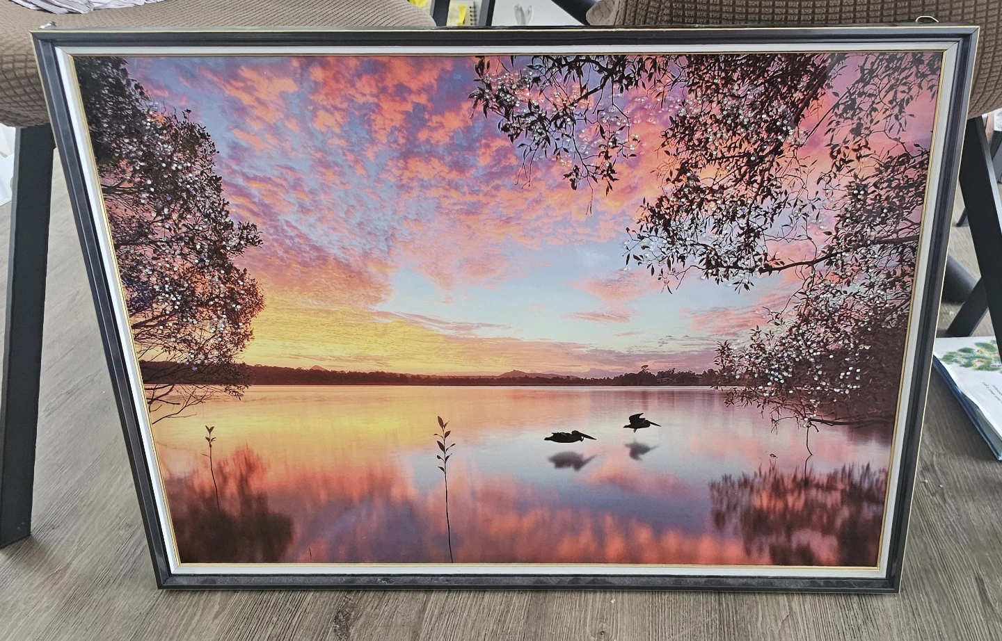 Framed Sunset Landscape Art Print - photo 2