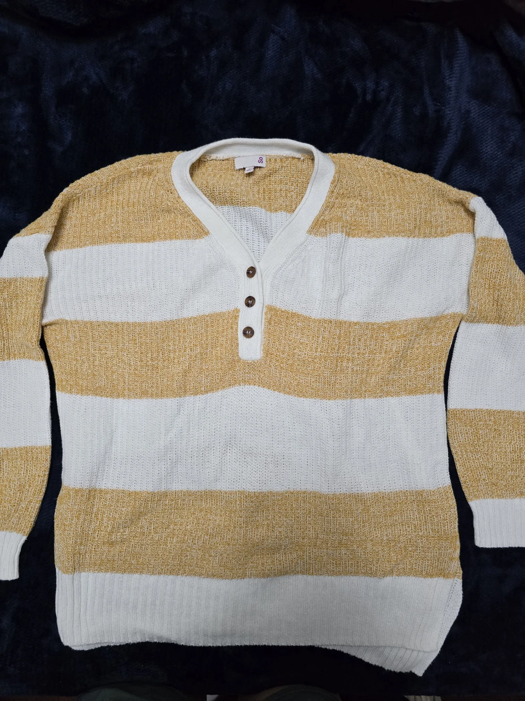 White and Yellow Knitted Sweater