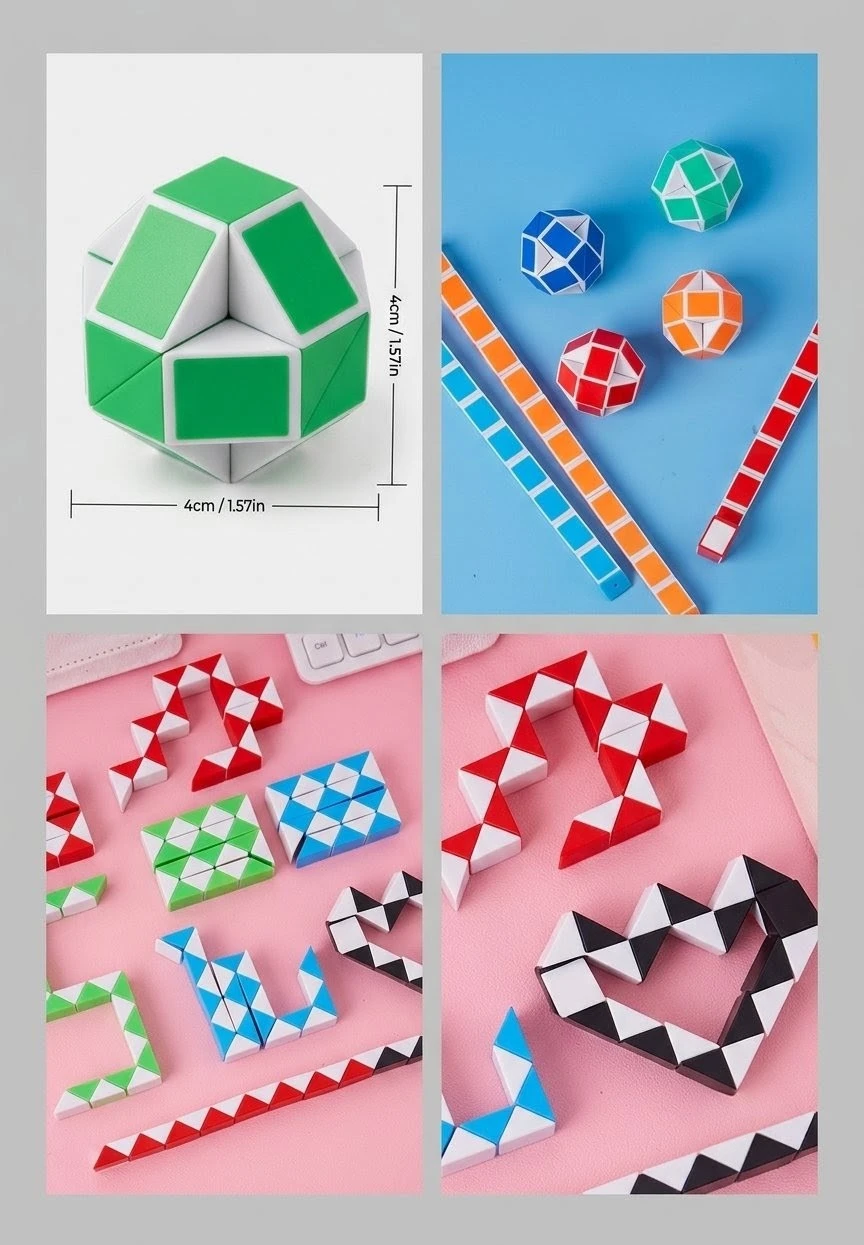 Magic Snake Cube Puzzle Toy - party favours 65 pieces - New