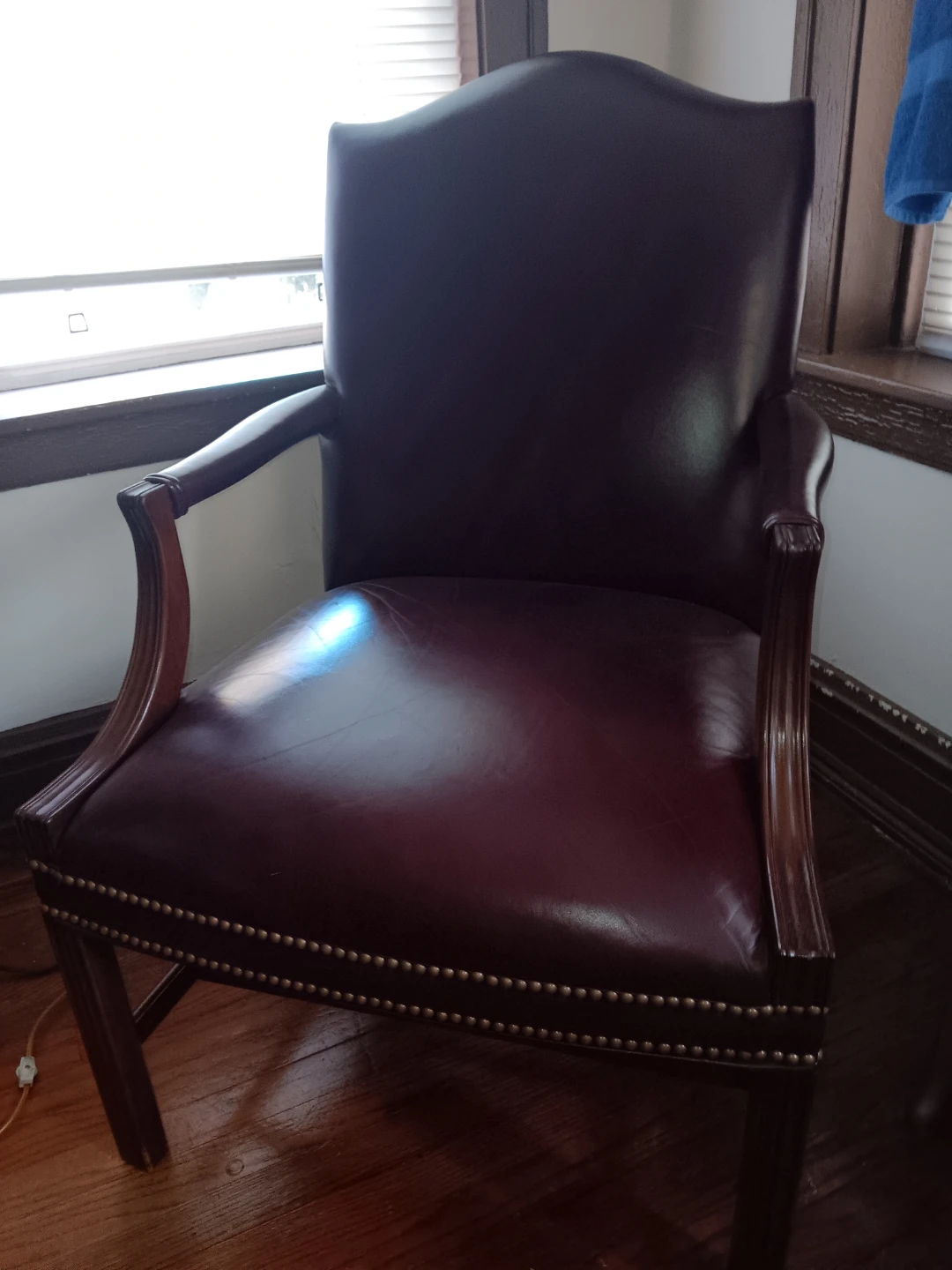 Dark Red Leather Armchair
