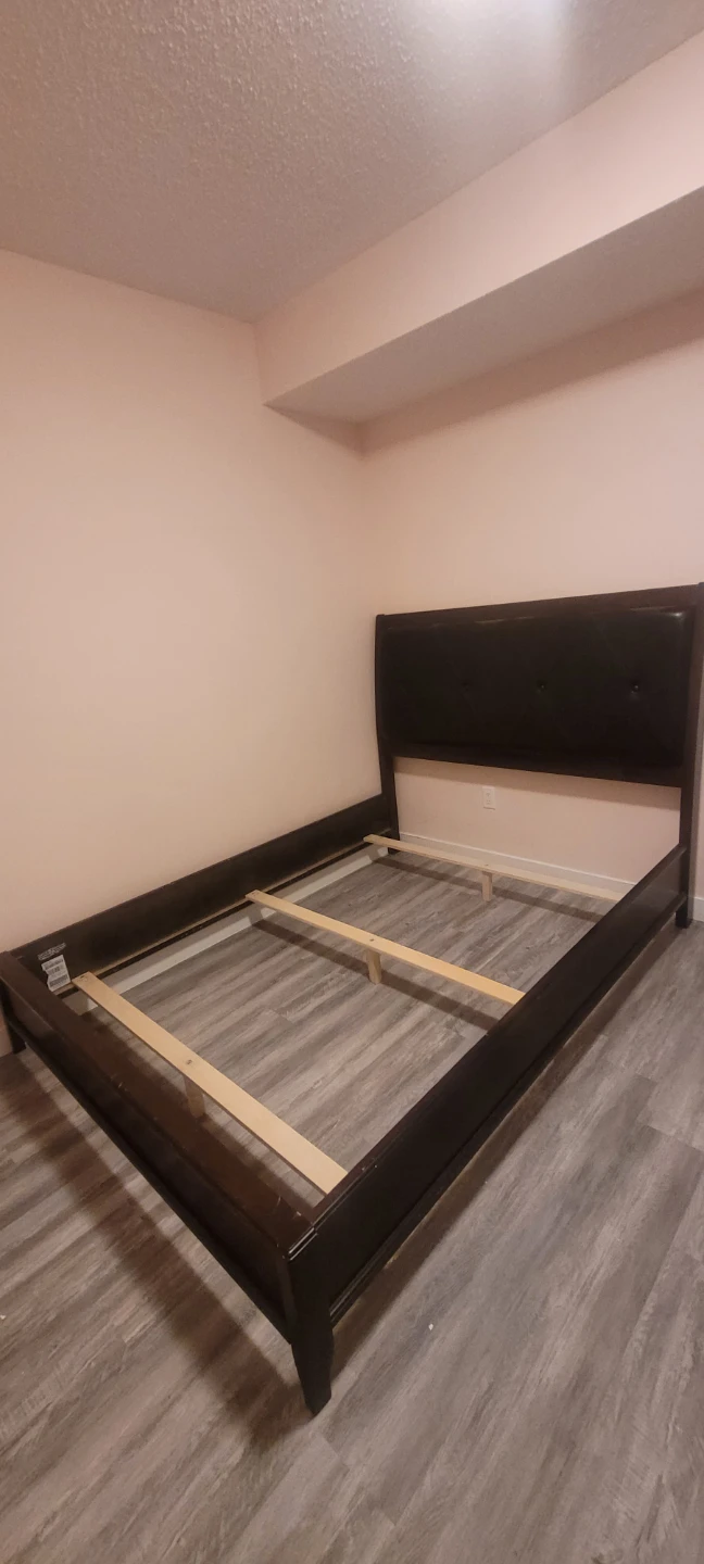 Dark Brown Tufted Headboard Queen  Bed Frame - photo 2