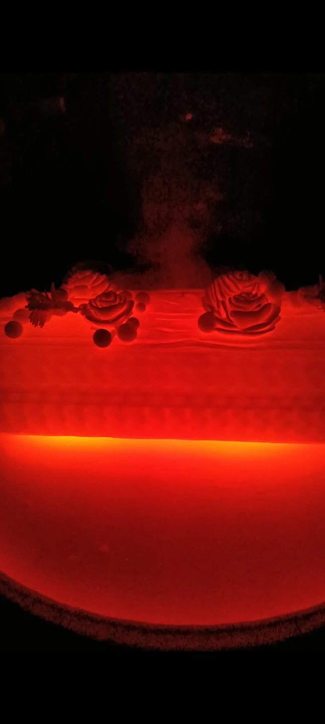 Light up White Decorative Log with Flowers