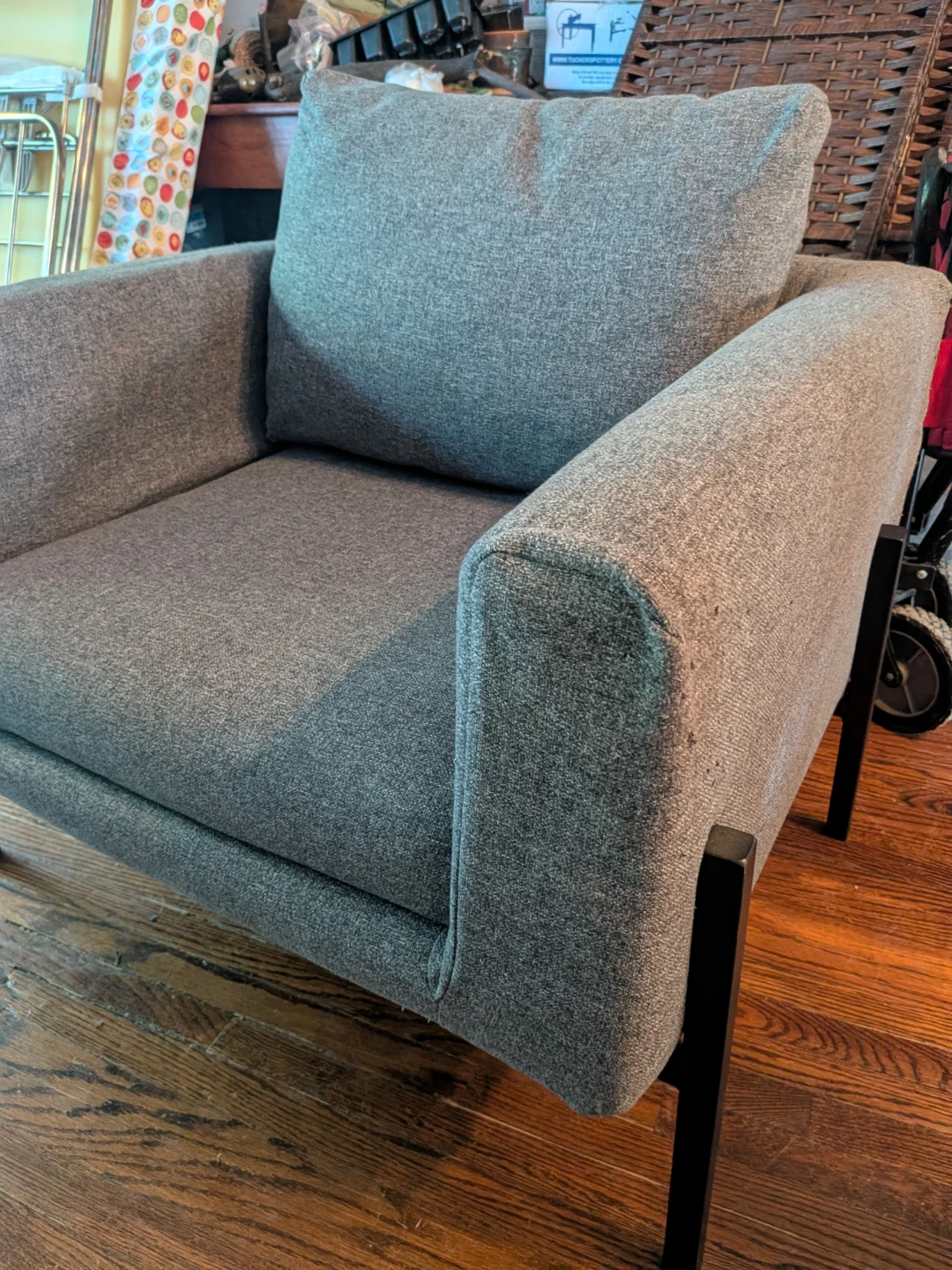Ikea Grey Armchair washable cushion & back covers - photo 2