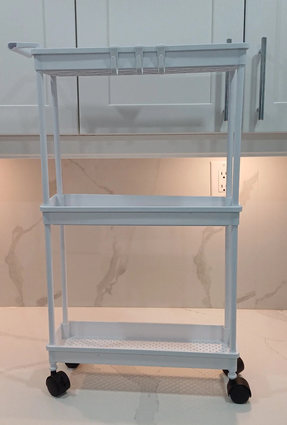 White 3-Tier Rolling Storage Cart