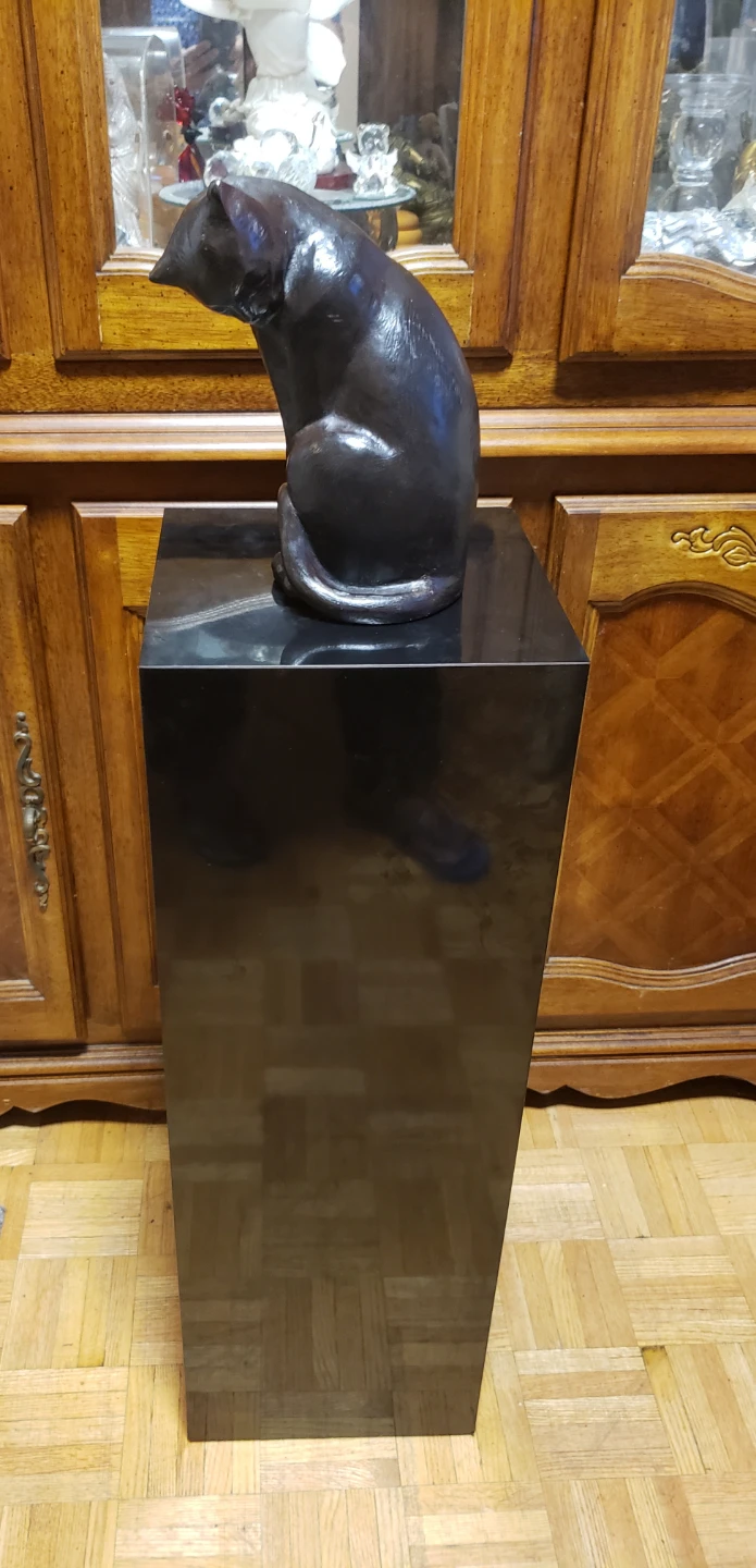 1978 Austin black cat vintage sculpture with pedestal.