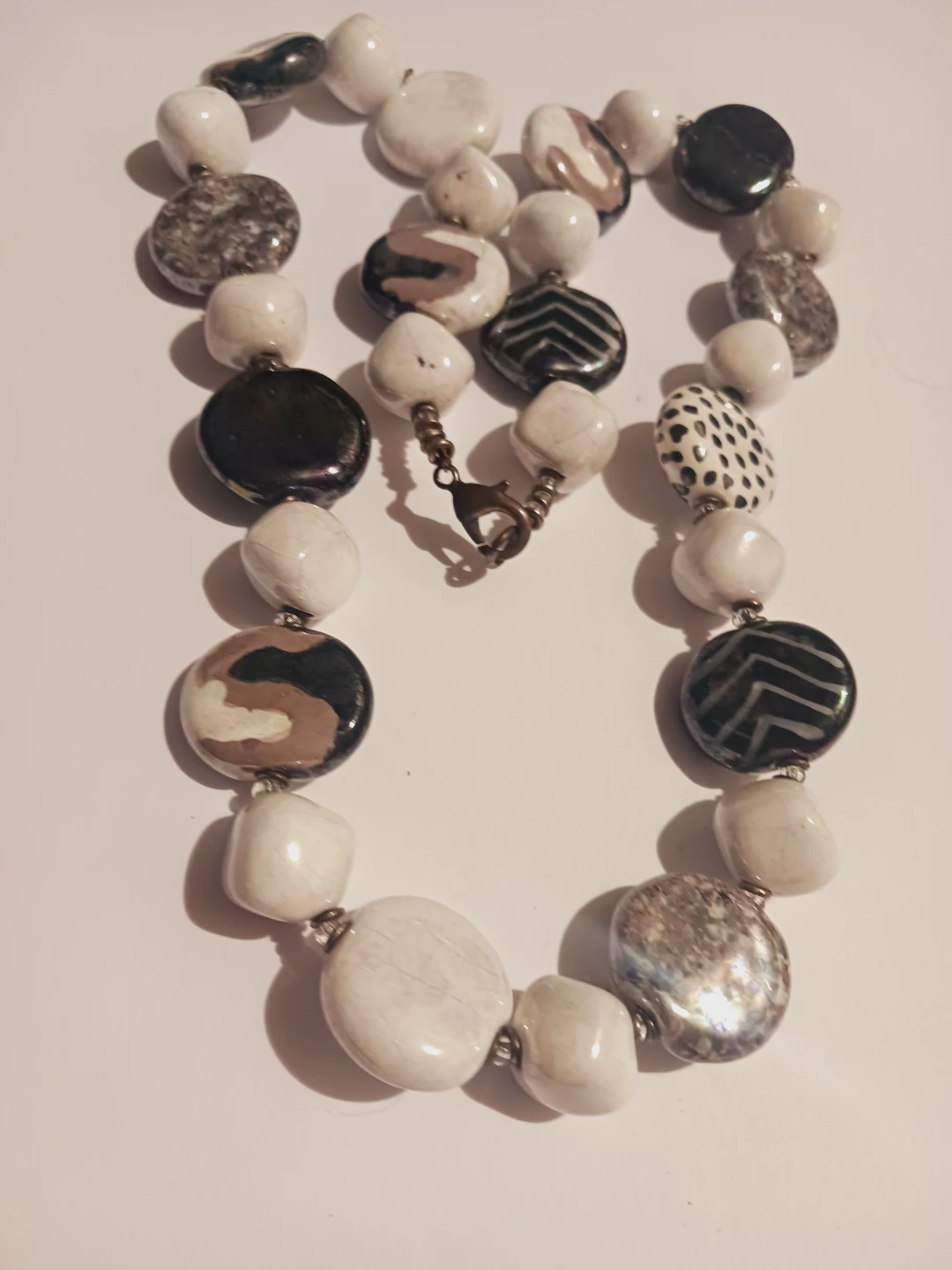 Beautiful One of a Kind Ceramic Beaded Necklace - photo 2