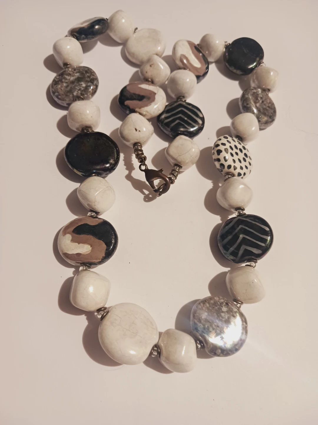 Beautiful One of a Kind Ceramic Beaded Necklace - photo 3