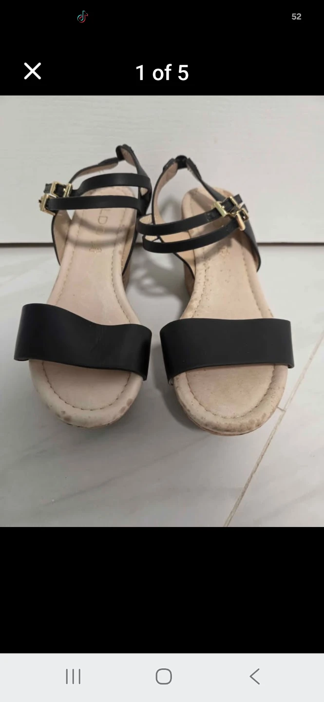 ALDO Black Wedge Sandals