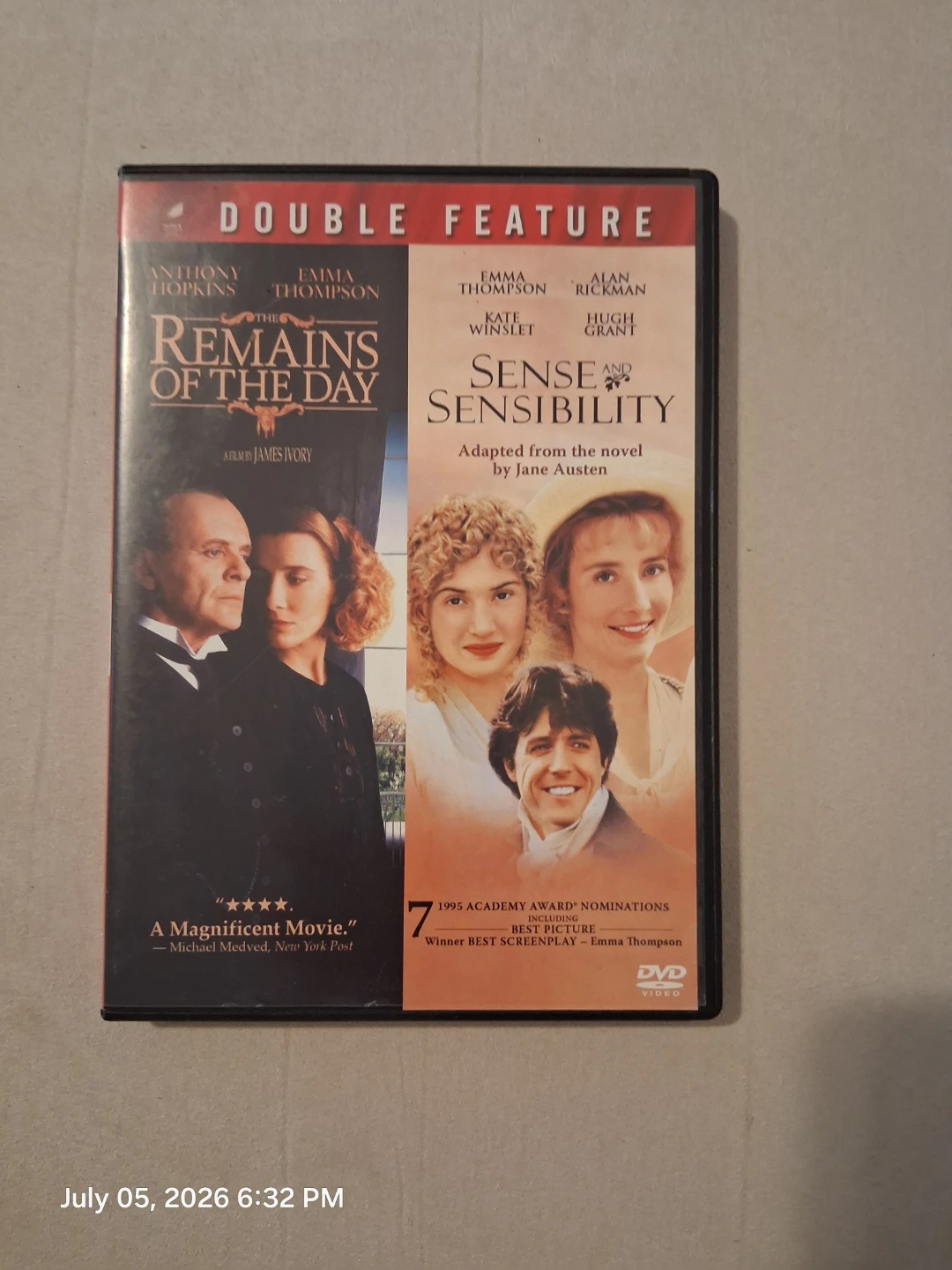 DVD The Remains of the Day / Sense and Sensibility