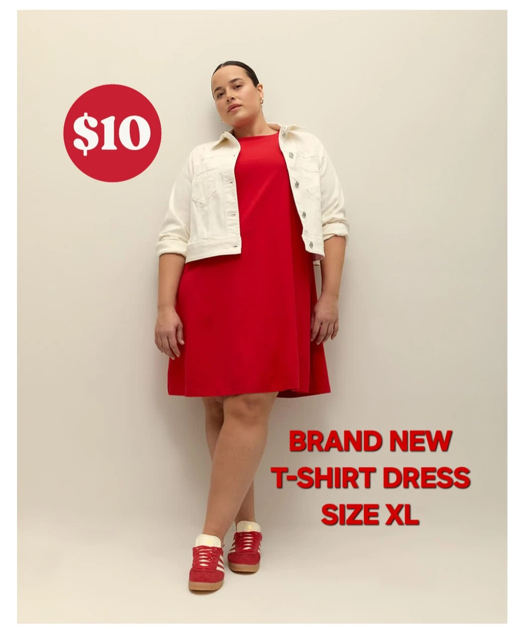 RED T-SHIRT DRESS