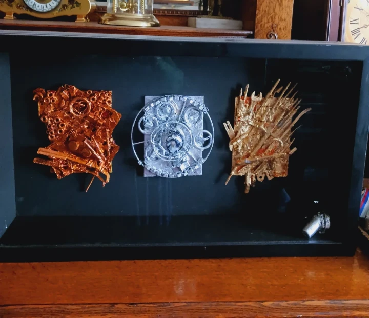 Modern Art Shadow Box Assemblage