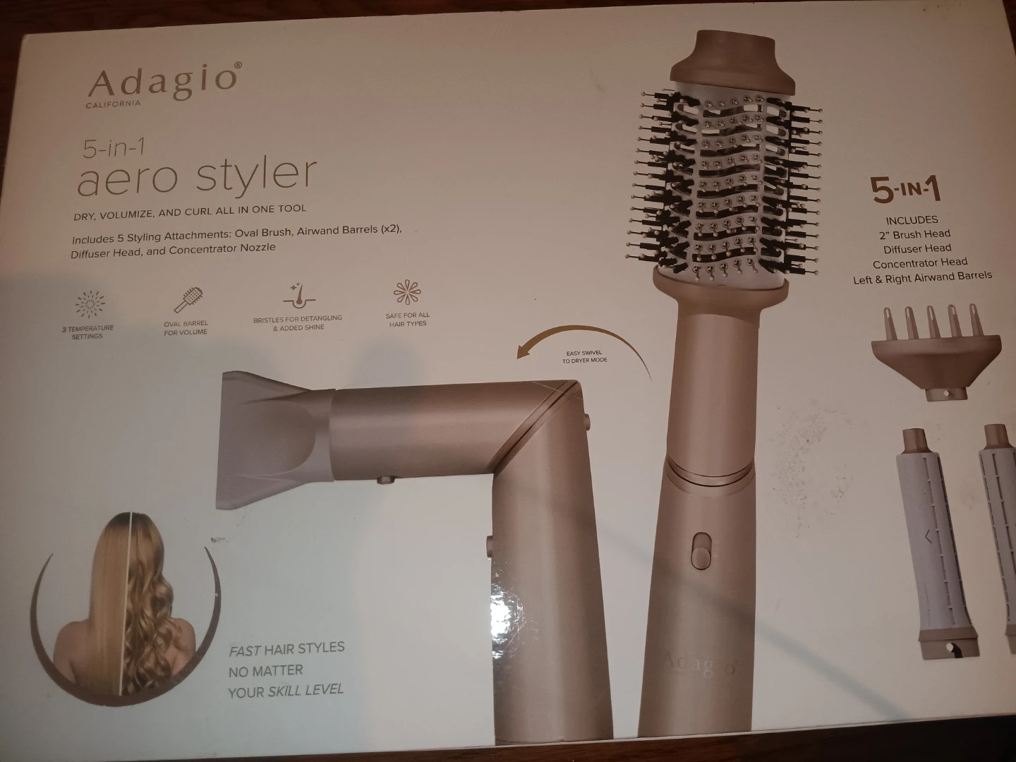 Adagio 5-in-1 Aero Styler Hair Dryer & Styler - photo 2