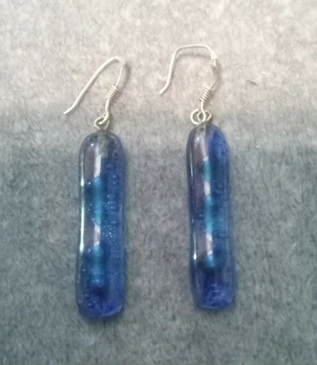 Blue Glass Drop Earrings