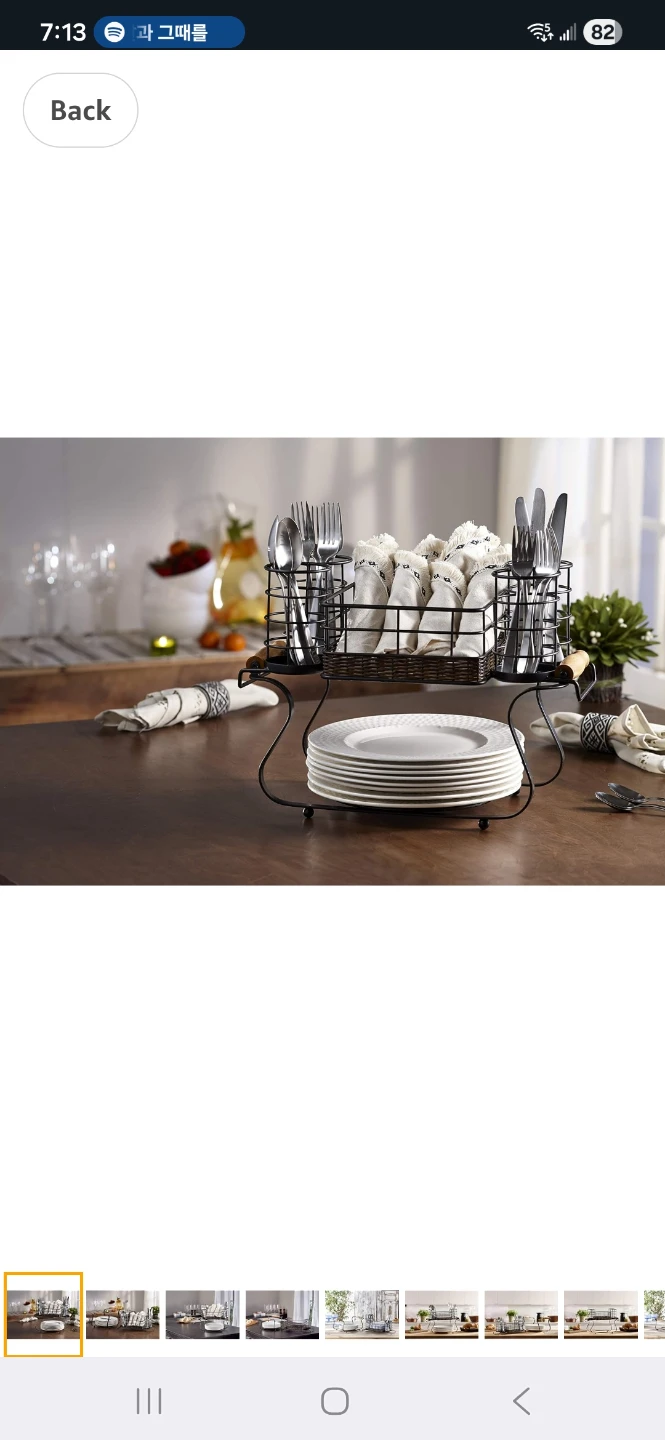 Metal Kitchen, Buffet Caddy for Utensils, Plates, and Napkins