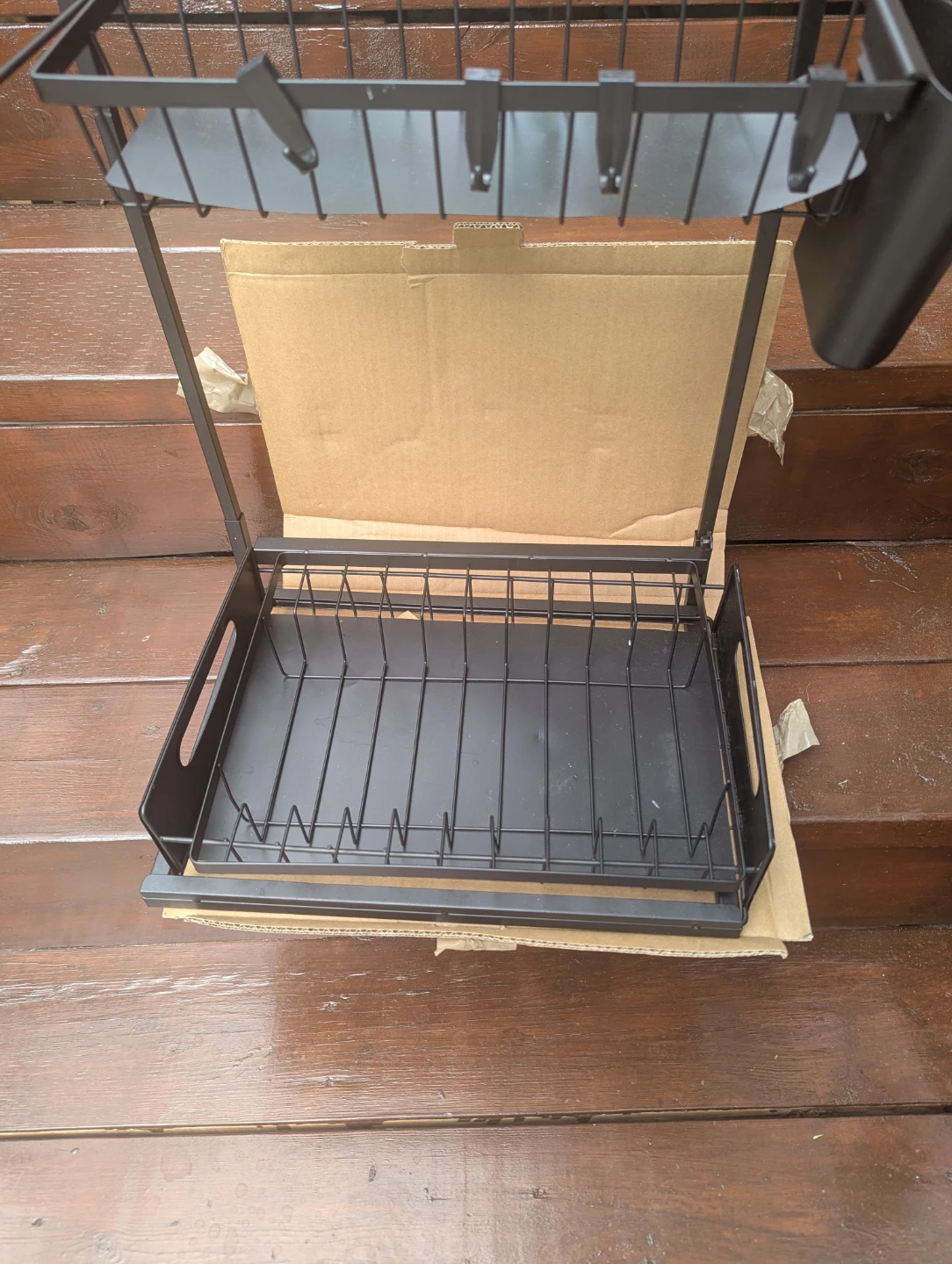 Black 2-Tier Dish Rack with Cutlery Holder - photo 2