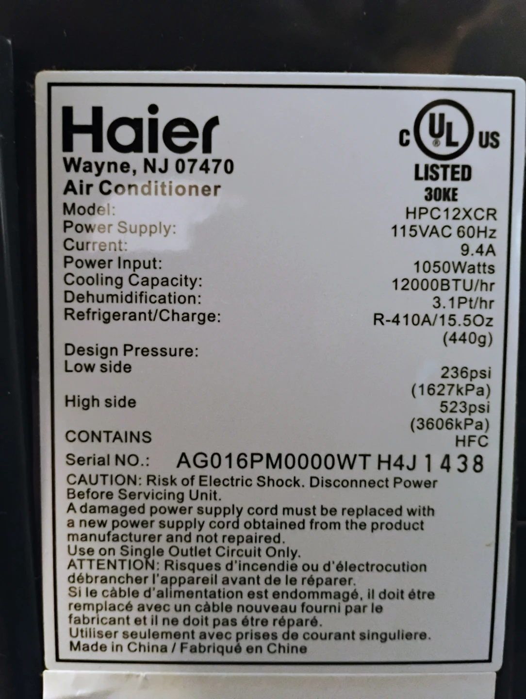 Haier 1050 Watt Portable Air Conditioner - photo 4