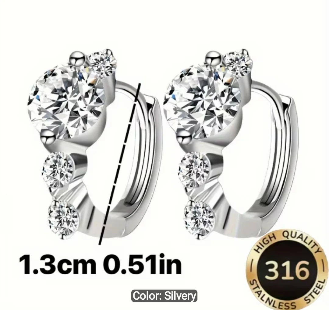 ELEGANT STAINLESS STEEL EARINGS NEW - photo 3