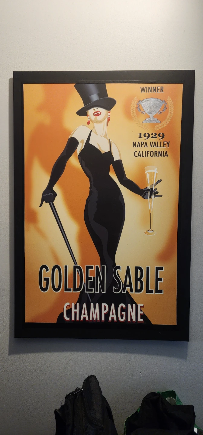 Golden Sable Champagne Vintage Art Print