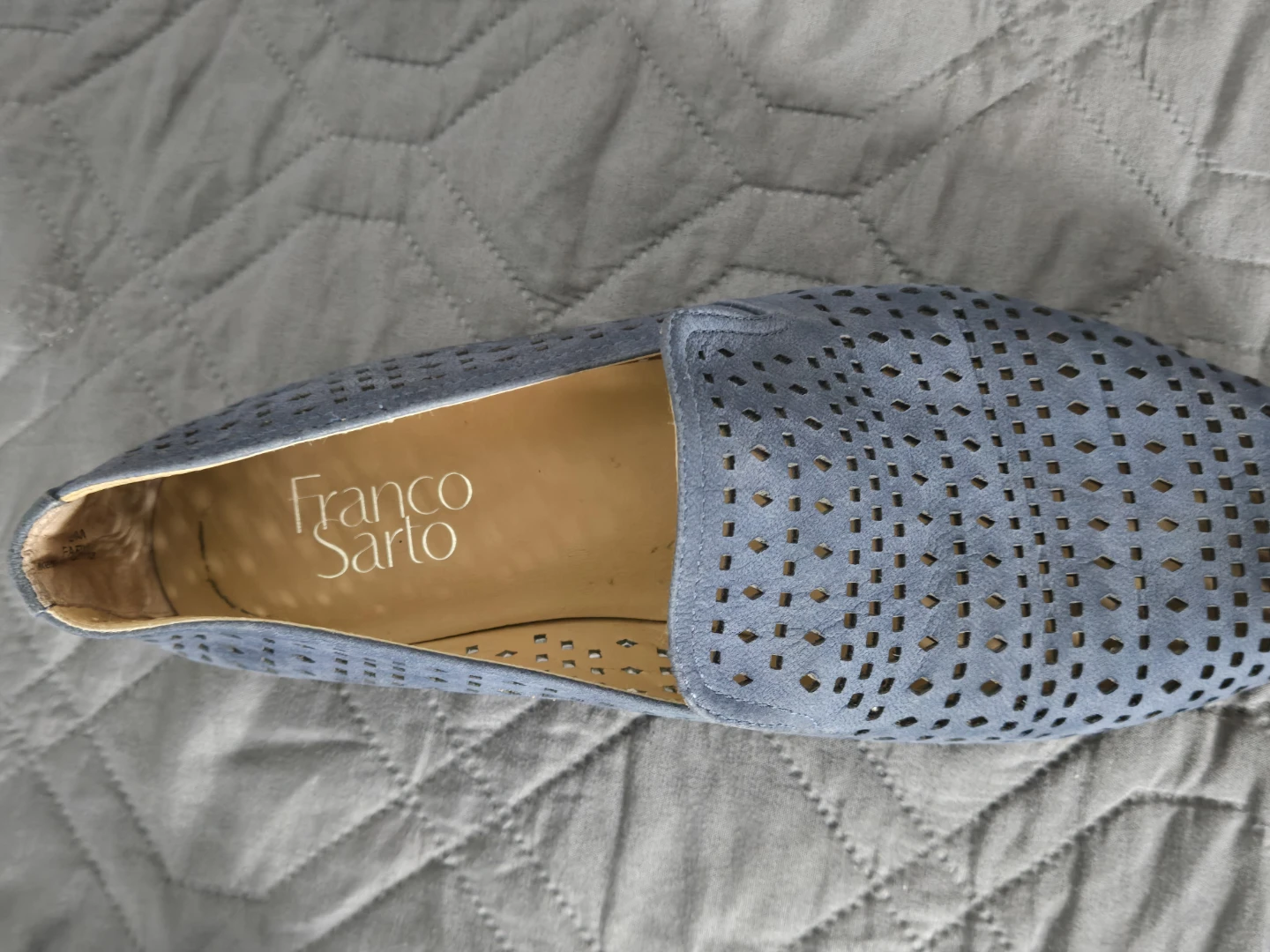 Franco Sarto Blue Perforated Loafers used - photo 3
