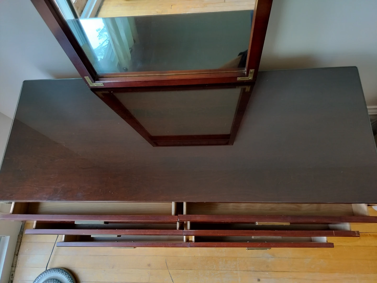 Vintage Campaign Style Dresser with Mirror - photo 4