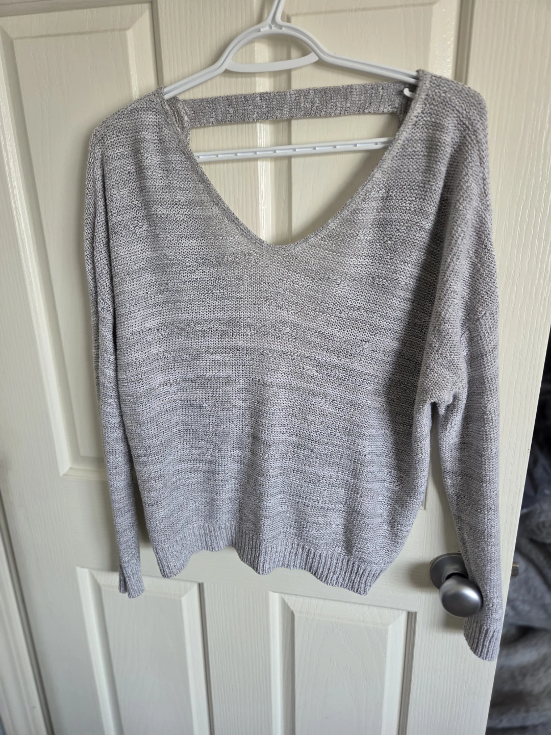 Grey Open Back Sweater