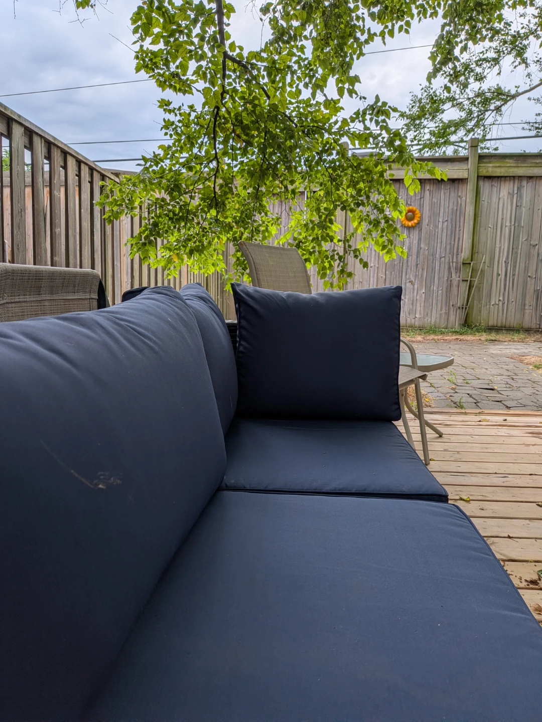 Modular Outdoor Sofa with Blue Cushions - photo 3