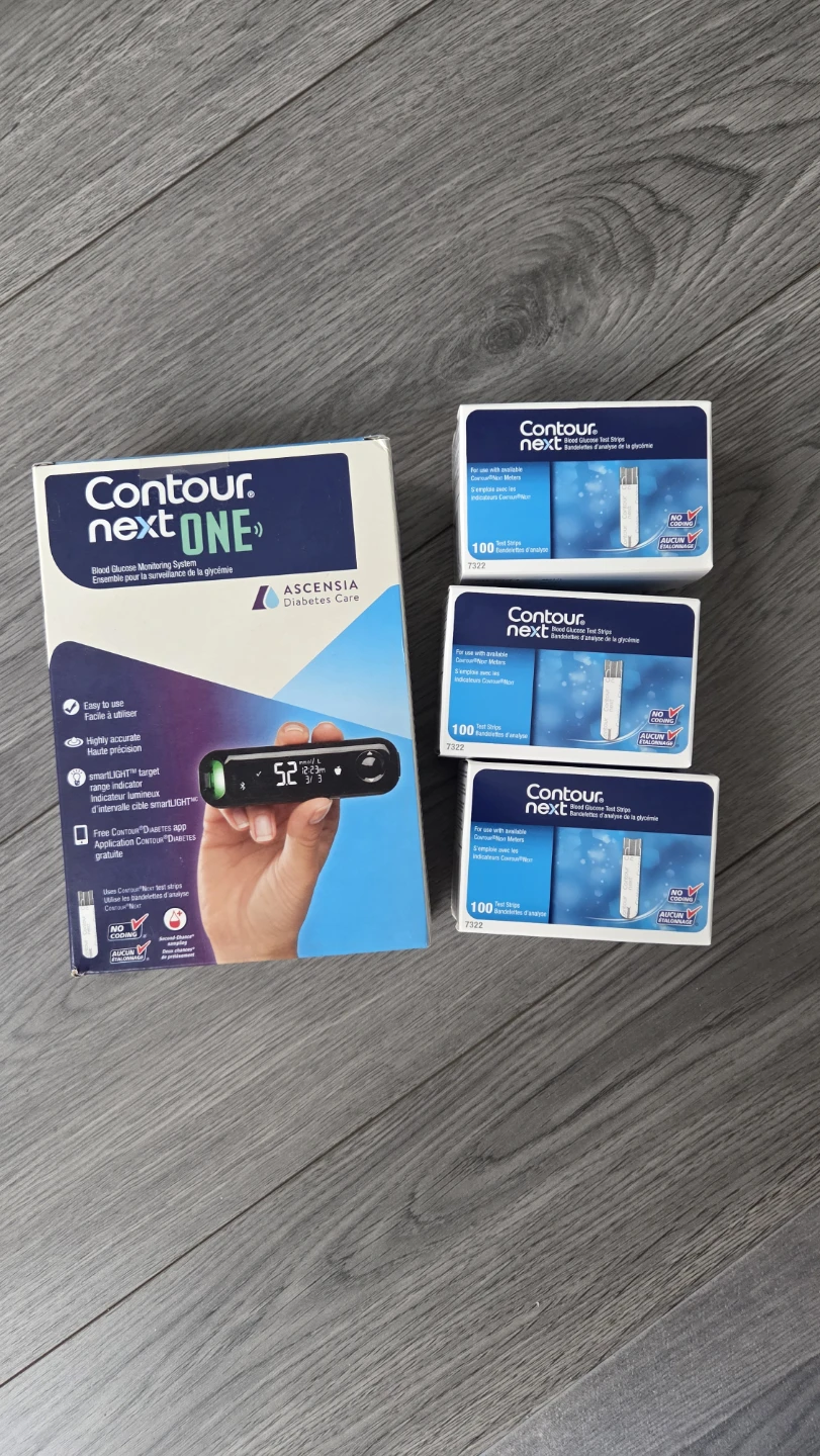 Blood Glucose test strips (300) + monitor