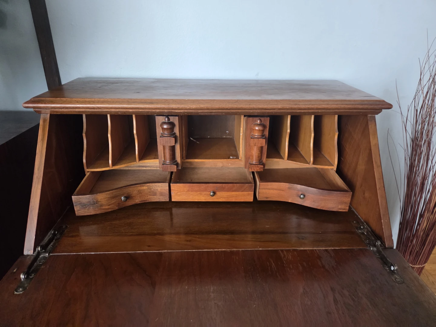 Antique Mahogany 2 Drawer Secretary Chest - photo 2