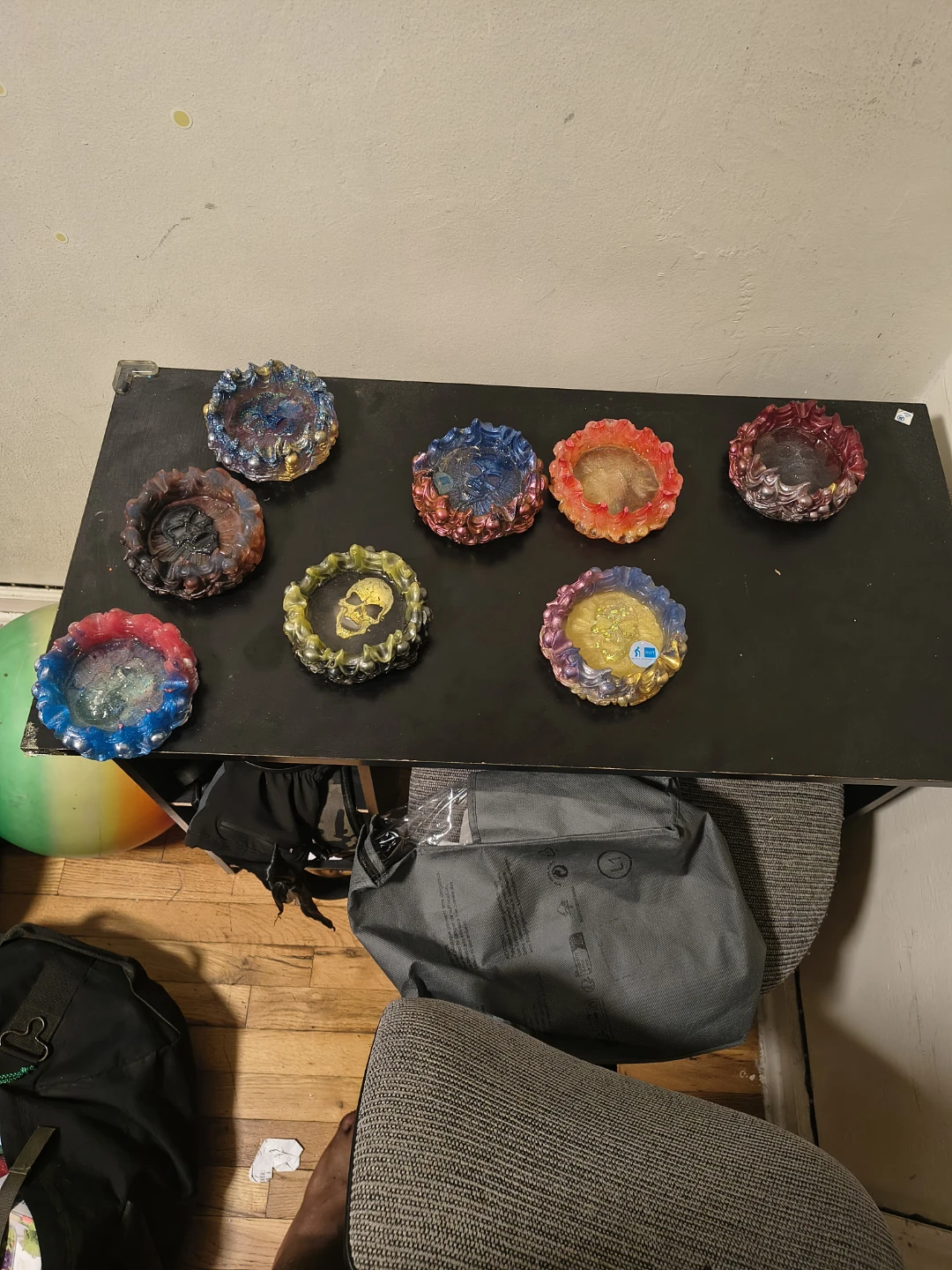 Resin Ashtrays - Set of 8