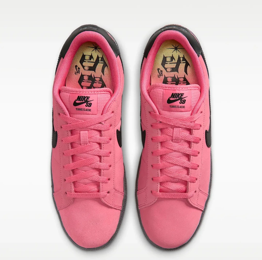 Nike SB Tennis Classic Pink Black Suede Sneakers - photo 3