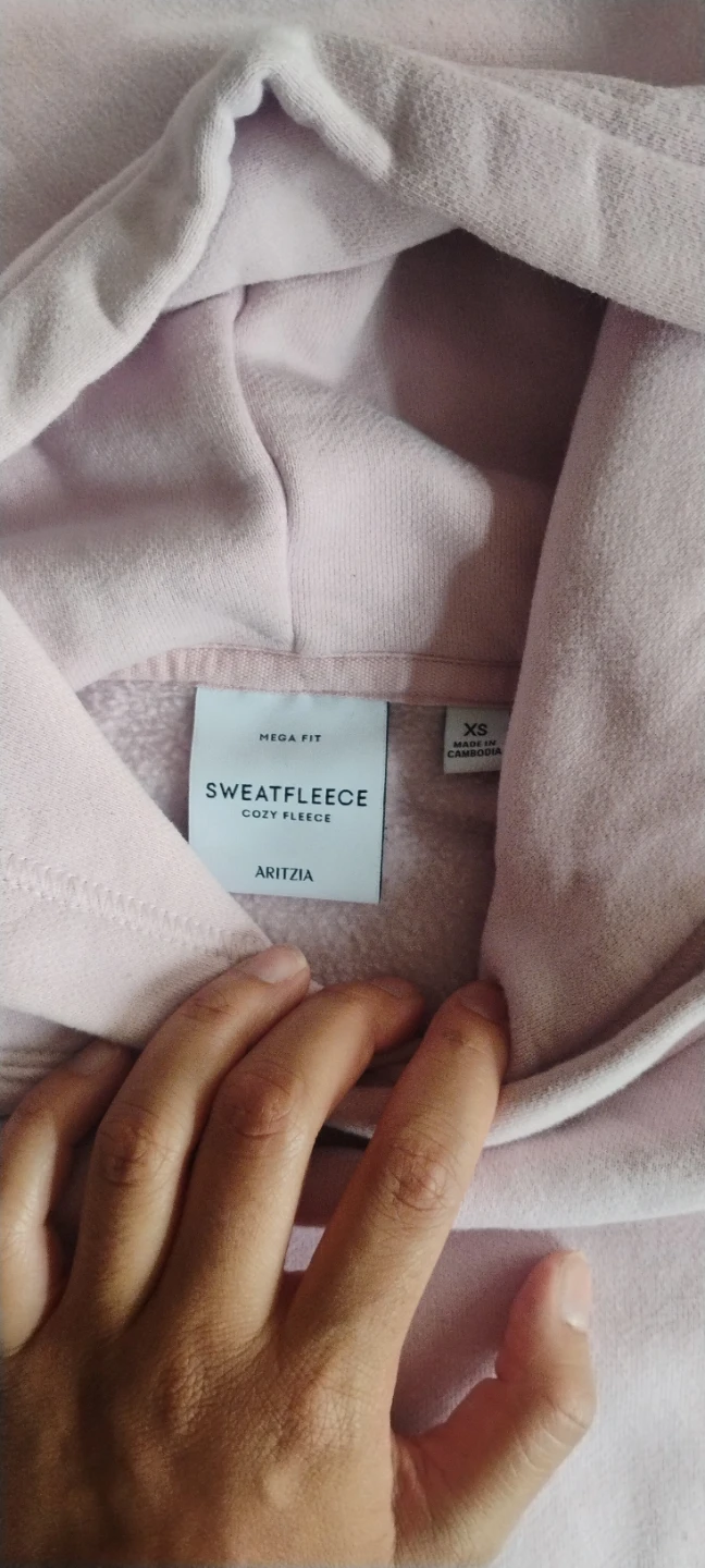 Aritzia Sweatfleece Hoodie in Cupid Pink - photo 3