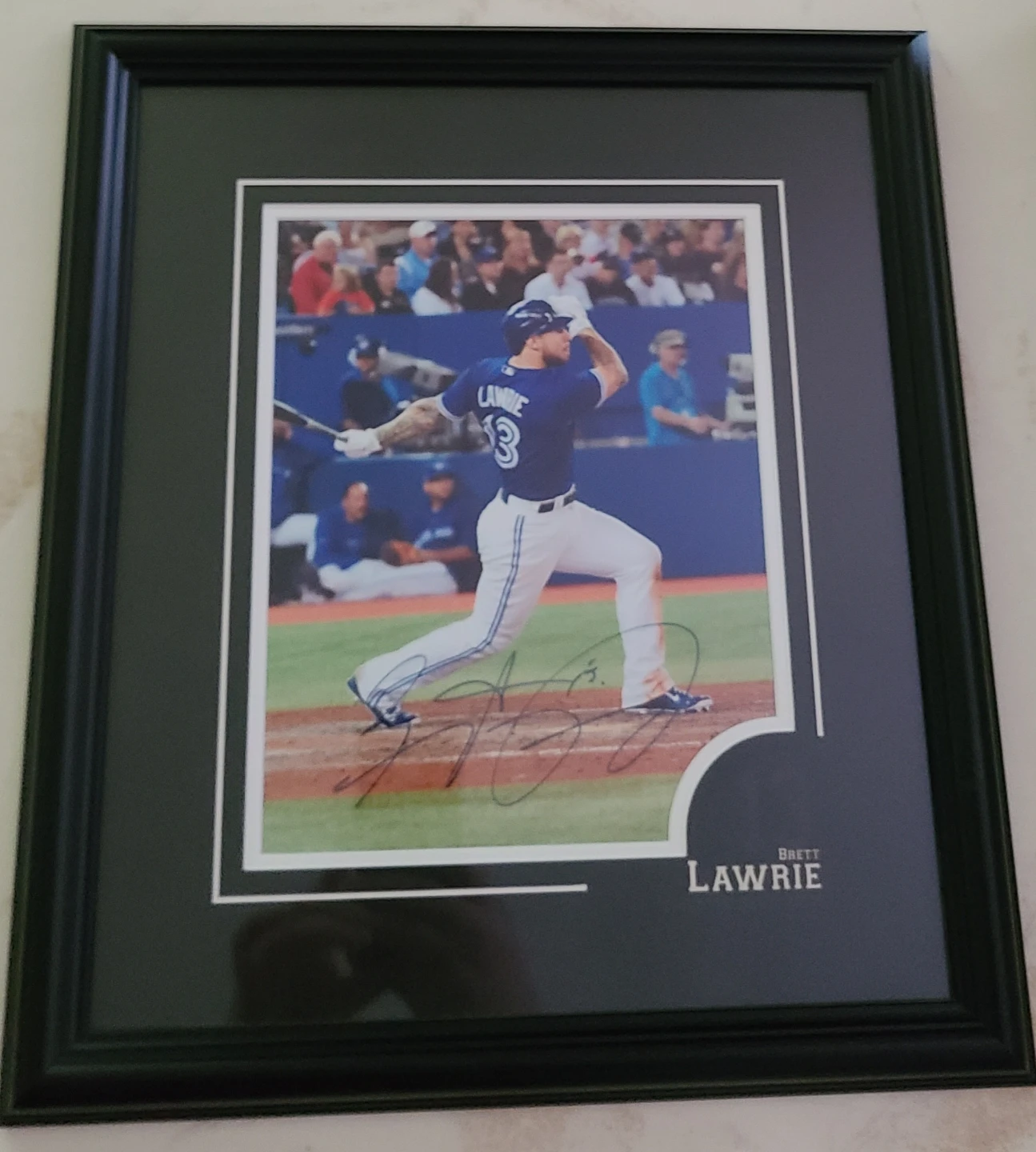 Framed Brett Lawrie Autographed Toronto Blue Jays Photo with COA
