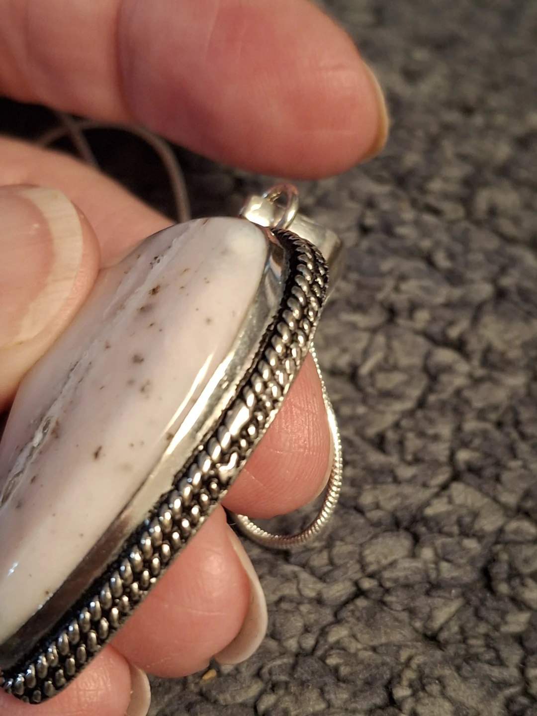 Sterling Silver White Opal Necklace - photo 4