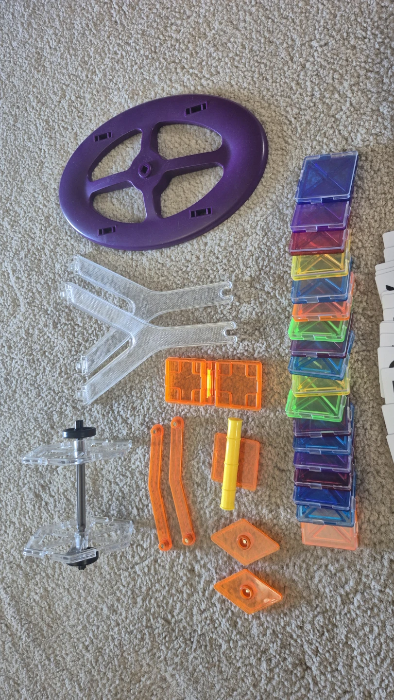 Magnetic Building Tiles Toy Set with Accessories - ~300 pieces - photo 4