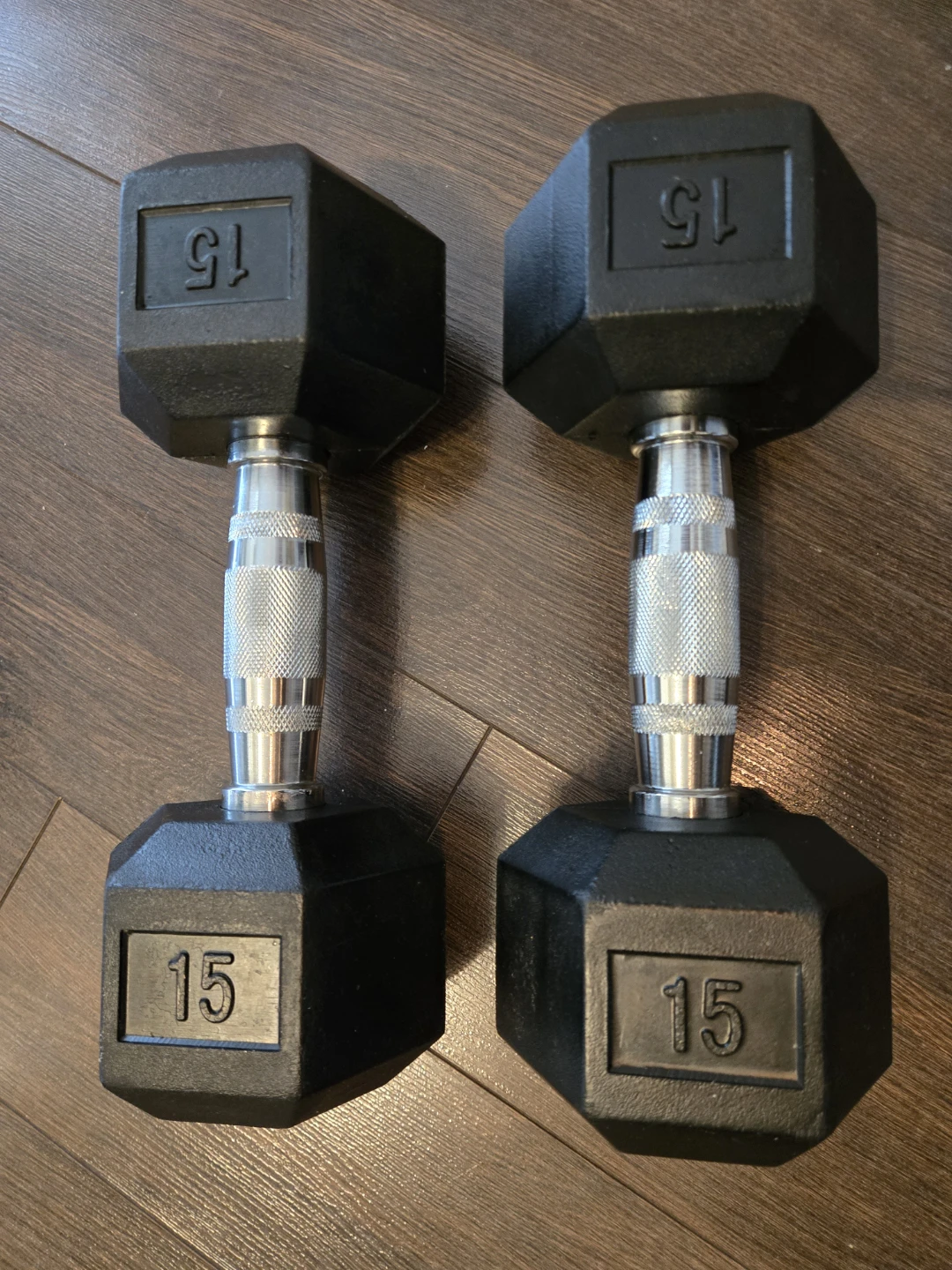 Pair of 15lb Hex Dumbbells - photo 2