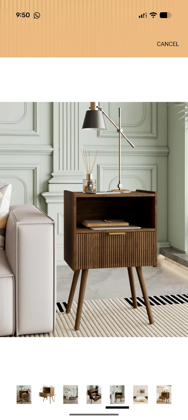 Drawer and Open Wood Shelf Accent Night Stand