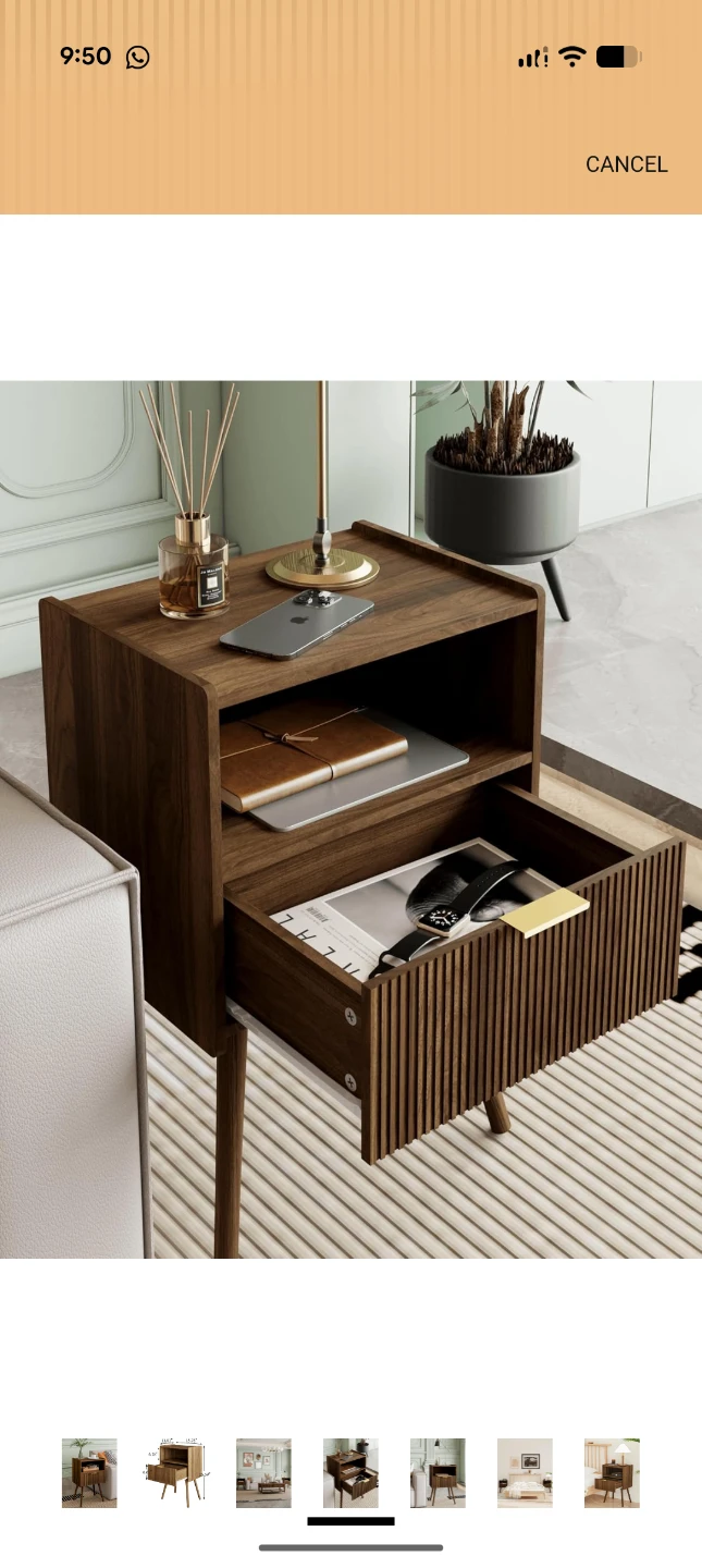 Drawer and Open Wood Shelf Accent Night Stand - photo 2