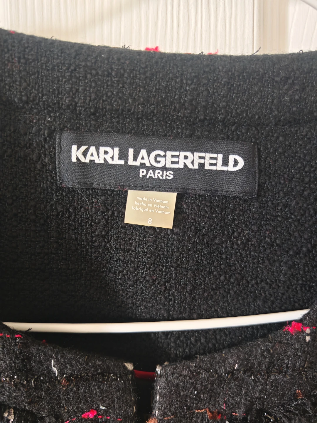 Karl Lagerfeld Paris Black Tweed Jacket Size 8 - photo 2