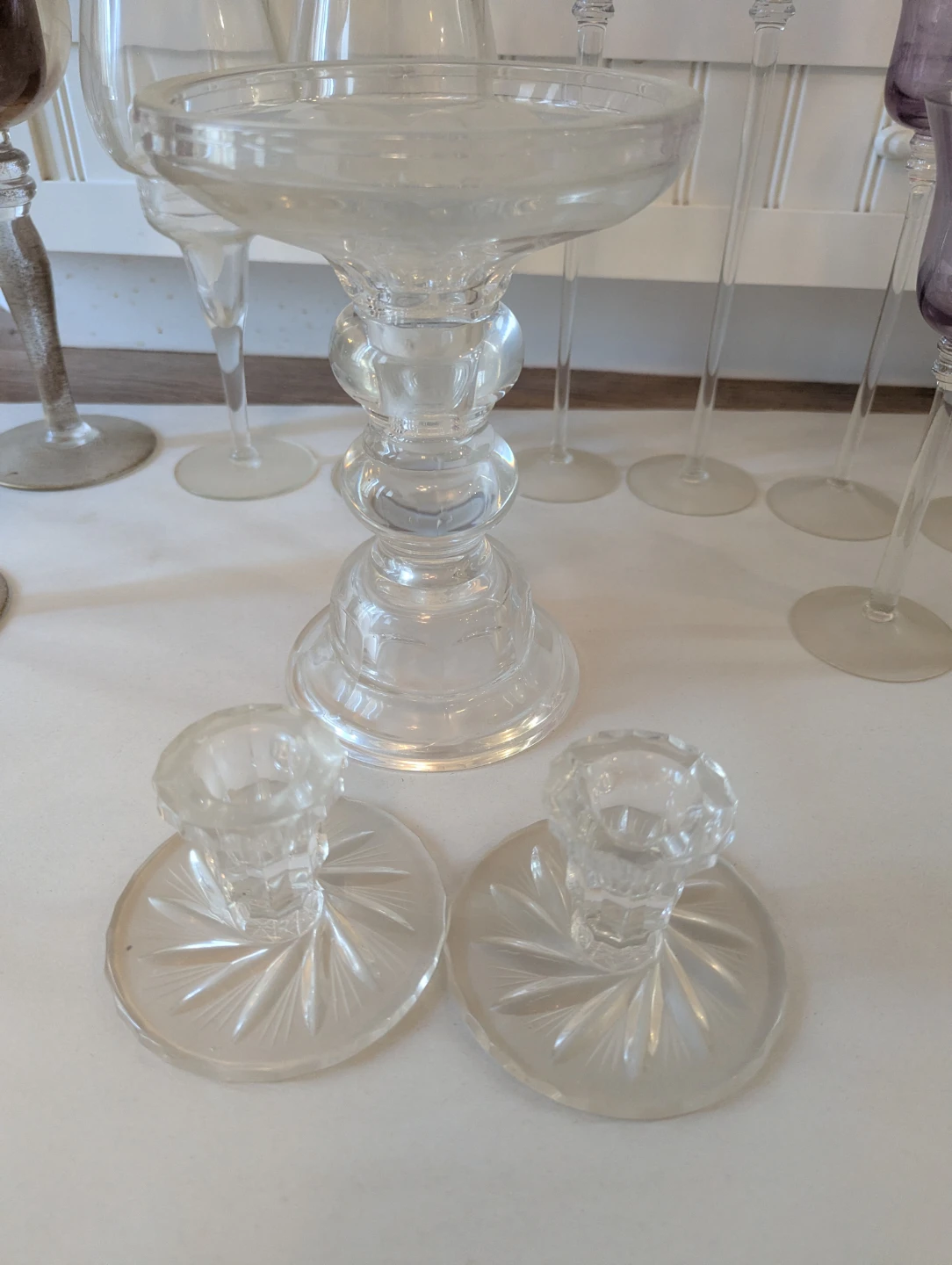 Assorted Glass Candle Holders and Vases (13 pieces) - photo 2